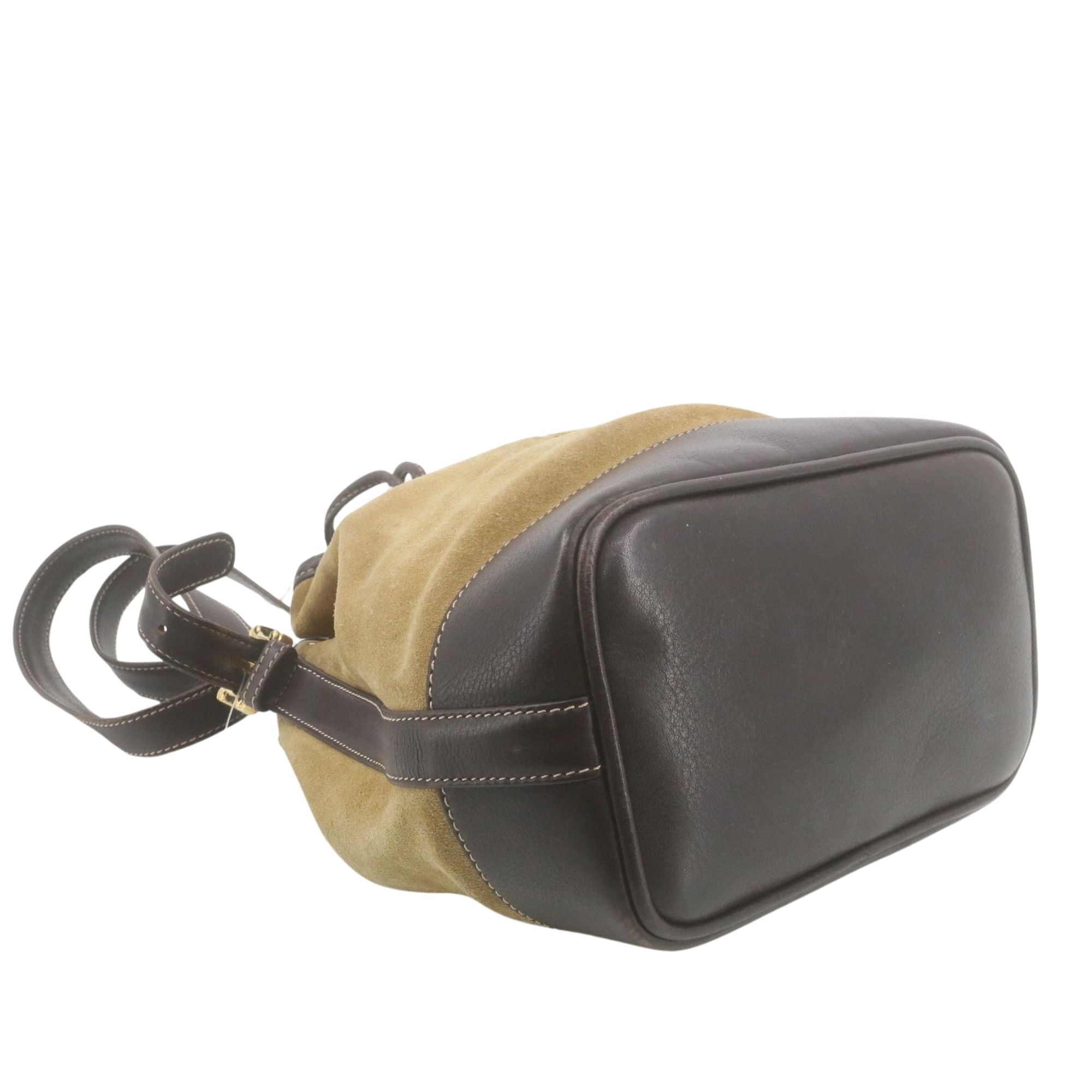 Loewe Bolso Bucket Vintage Ante Camel y Piel Marrón