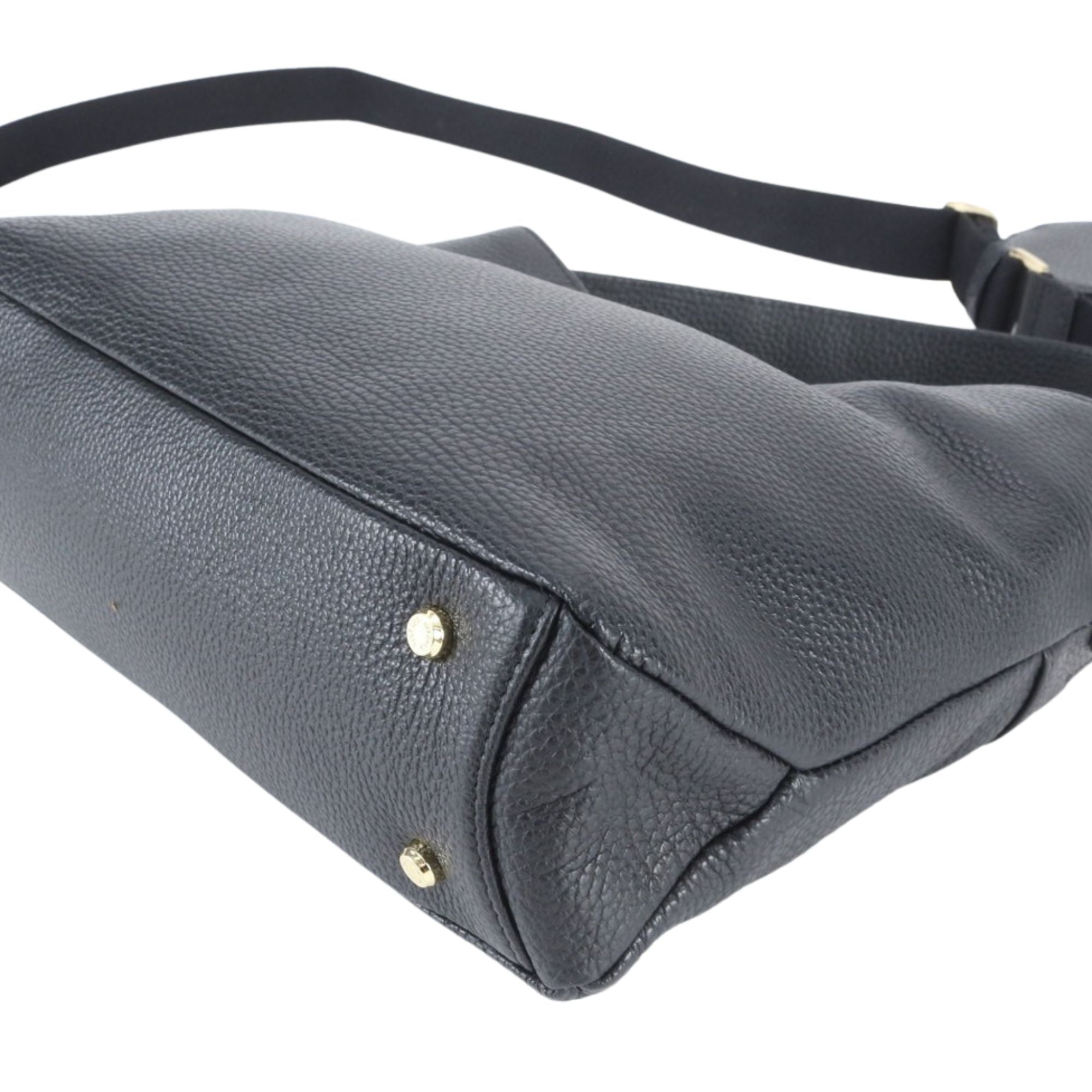 Leather Jewells Bolso Hobo Negro de Piel con Correa Bandolera y Monedero