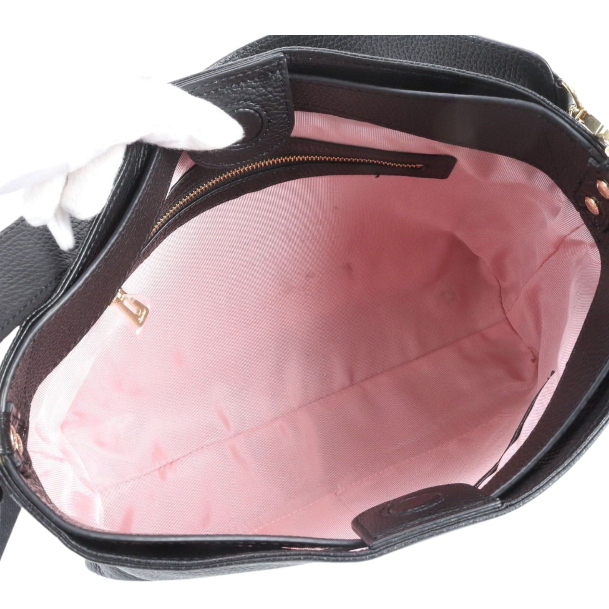 Leather Jewells Bolso Hobo Negro de Piel con Correa Bandolera y Monedero