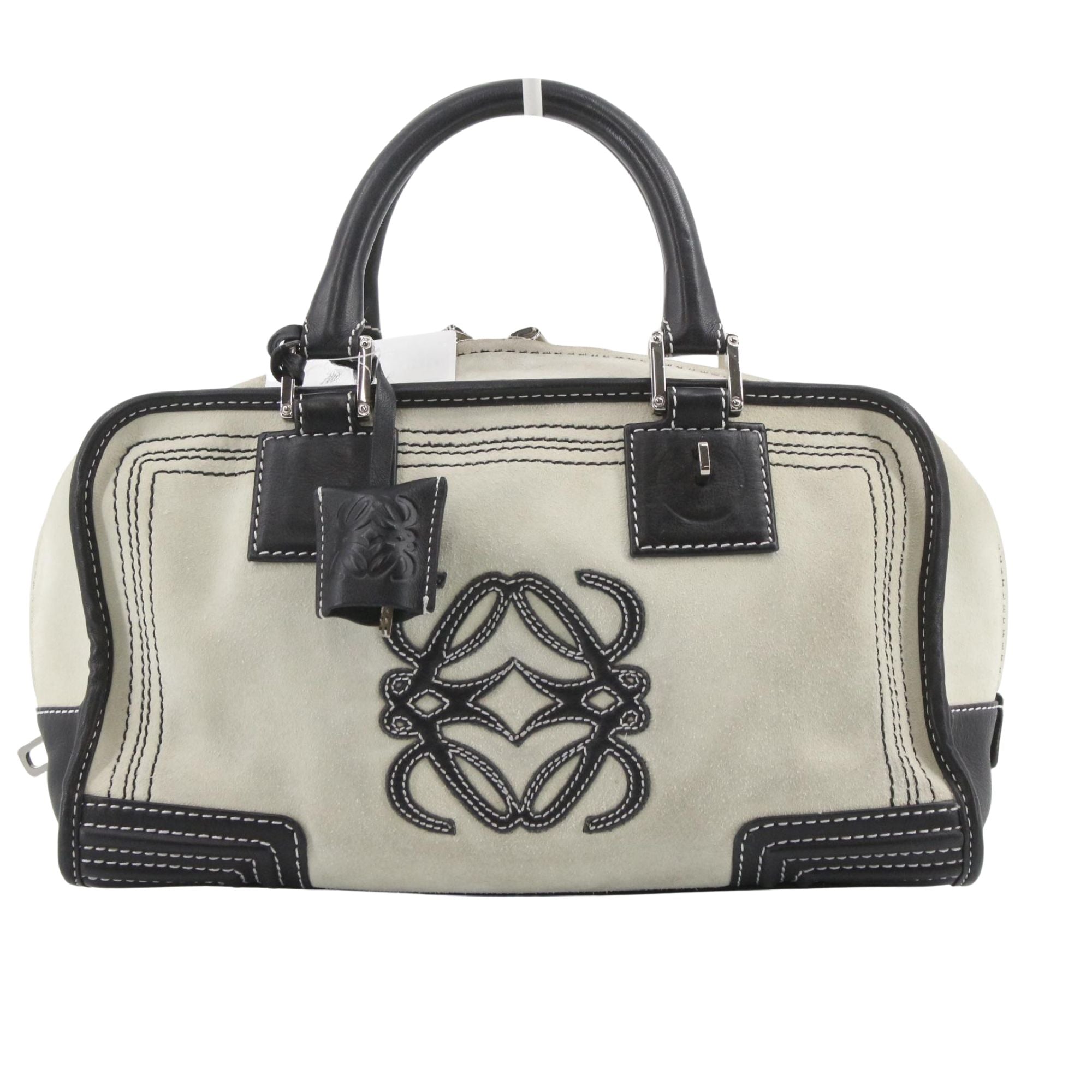 Loewe Amazona Suede & Leather Bag Cream and Black