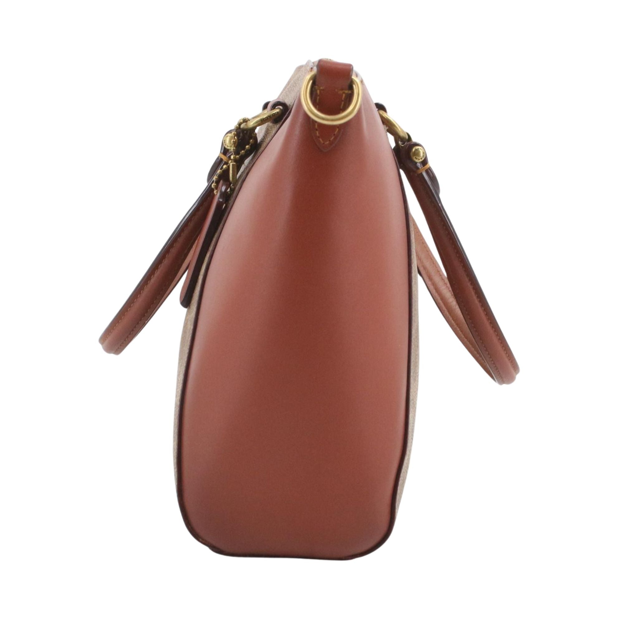 Coach Signature City Tote Beige y Cuero Marrón