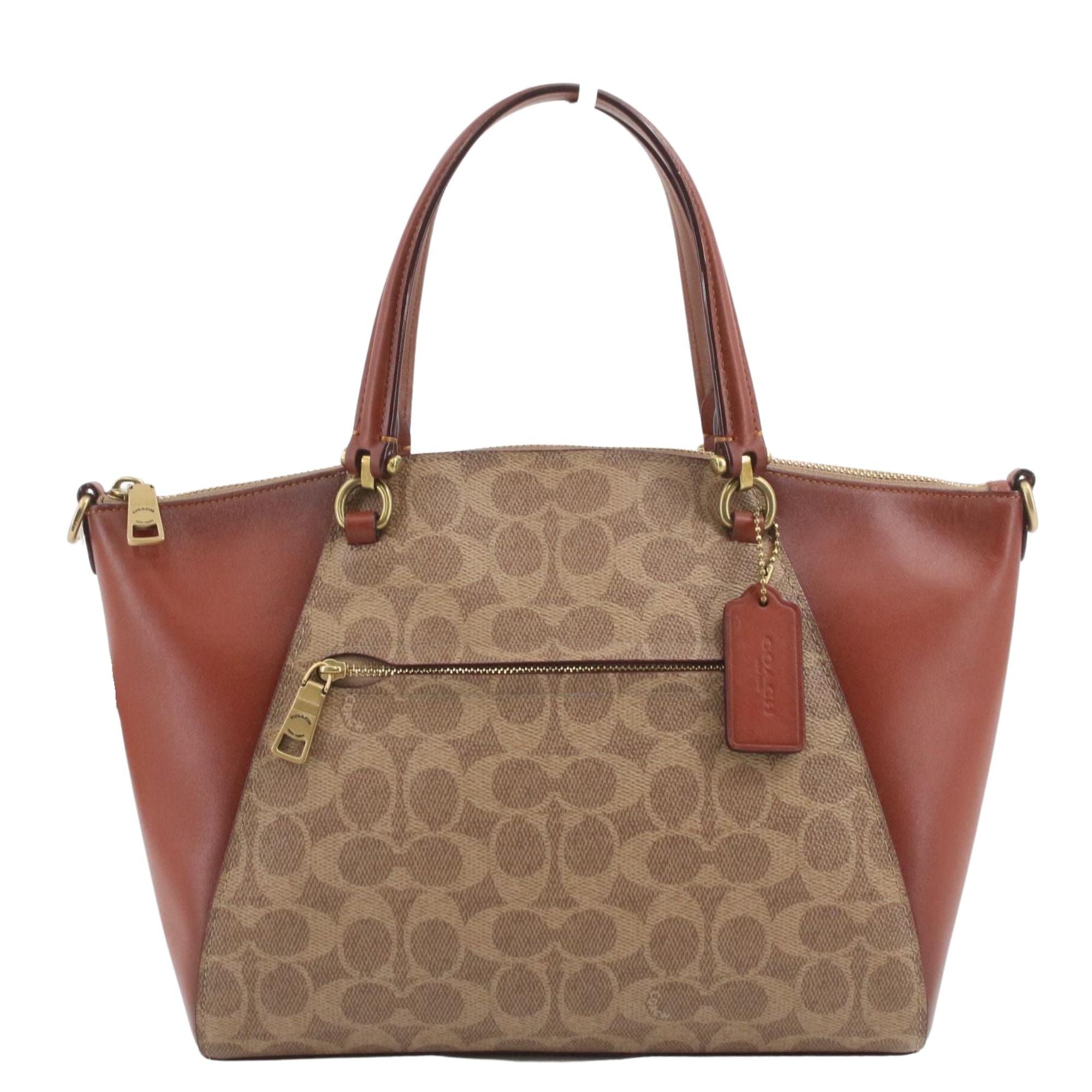 Coach Signature City Tote Beige y Cuero Marrón