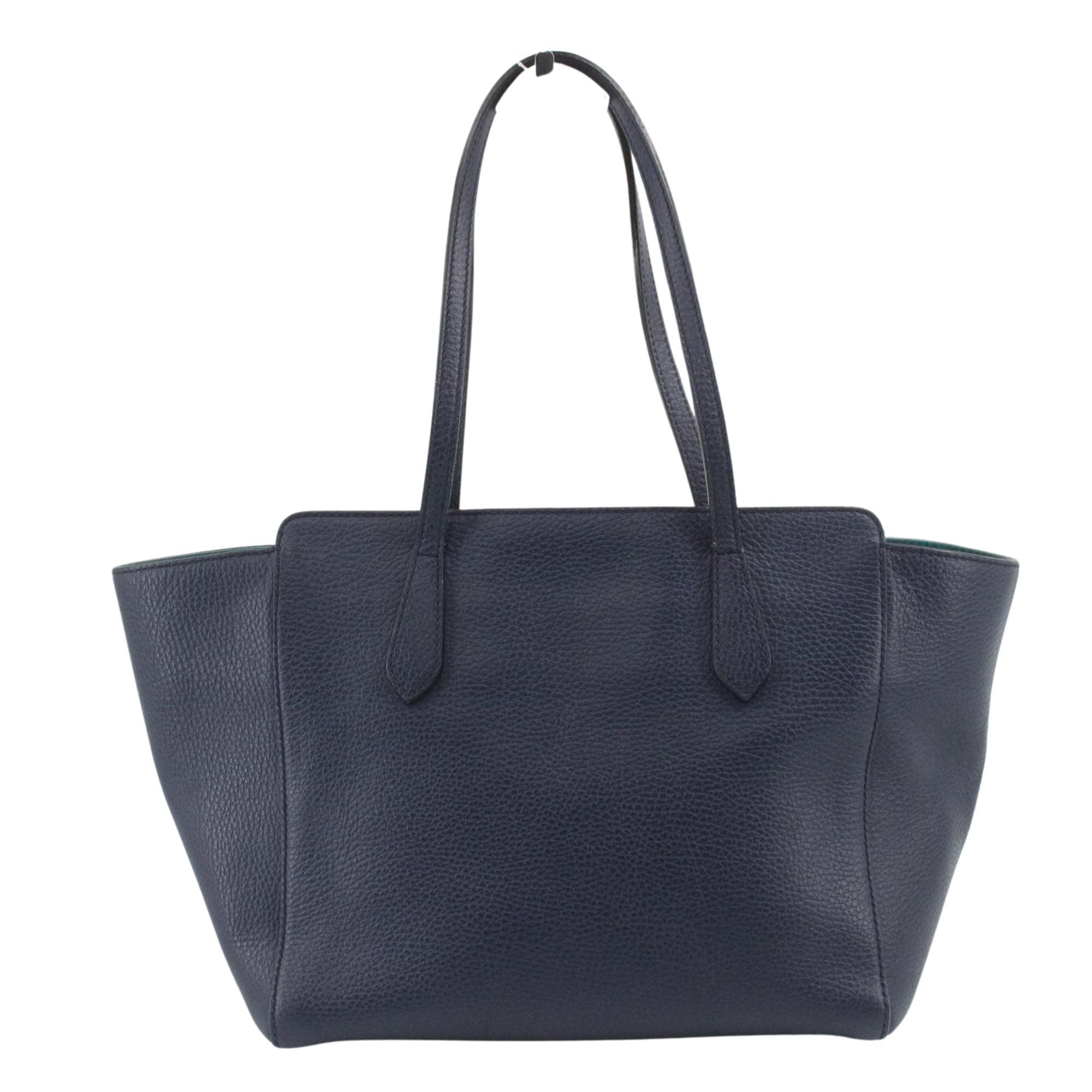 Gucci Swing Tote en piel azul marino