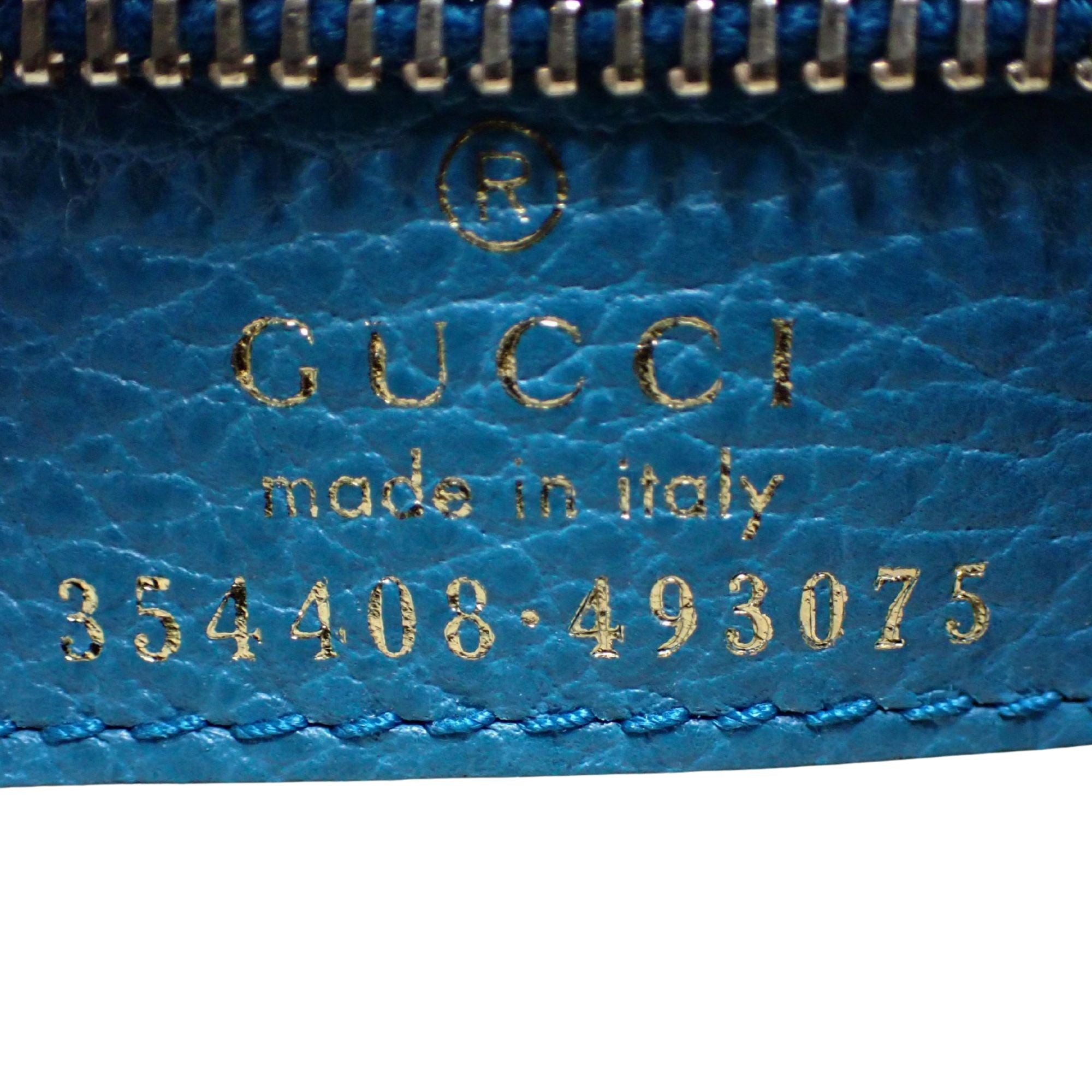 Gucci Swing Tote en piel azul marino