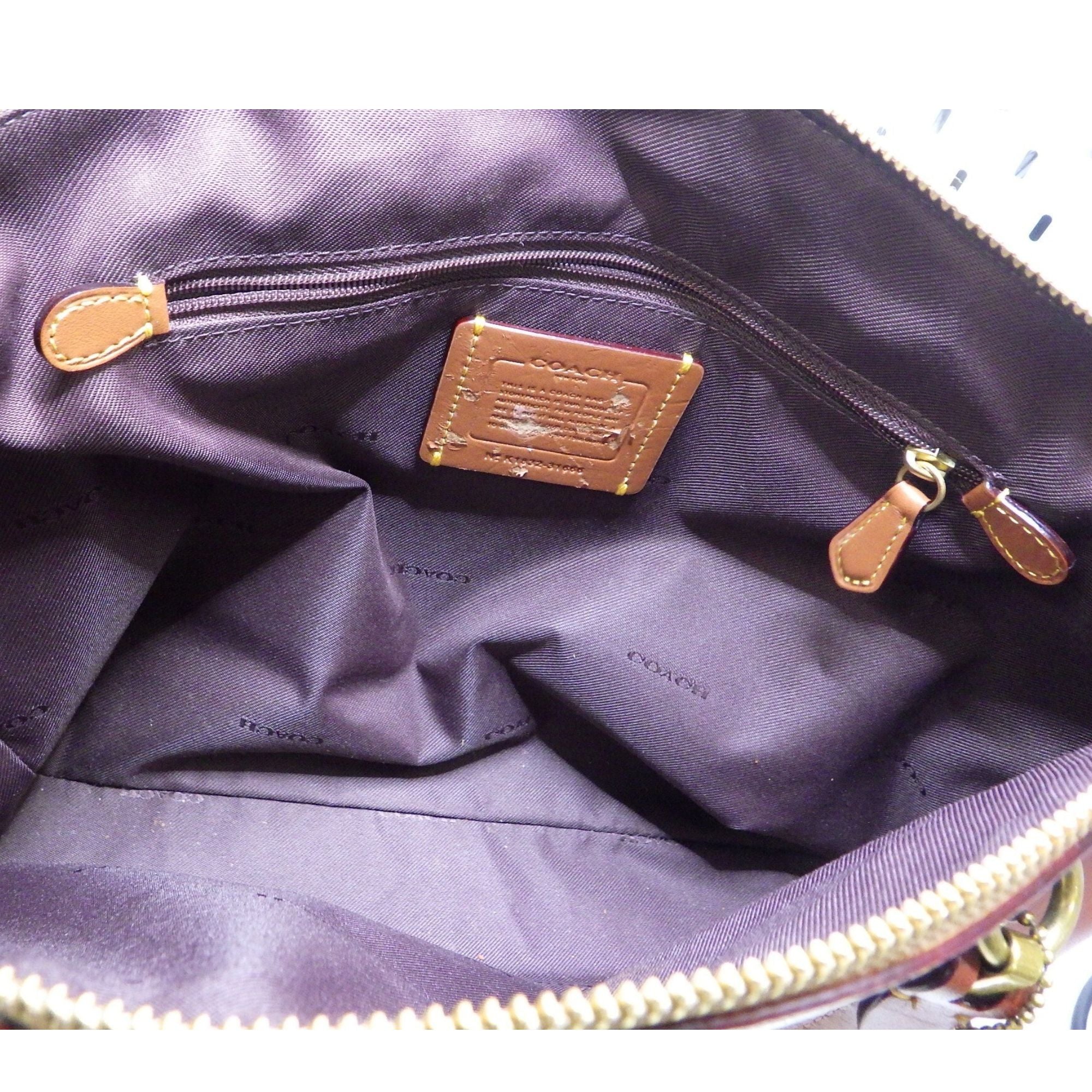 Coach Signature City Tote Beige y Cuero Marrón