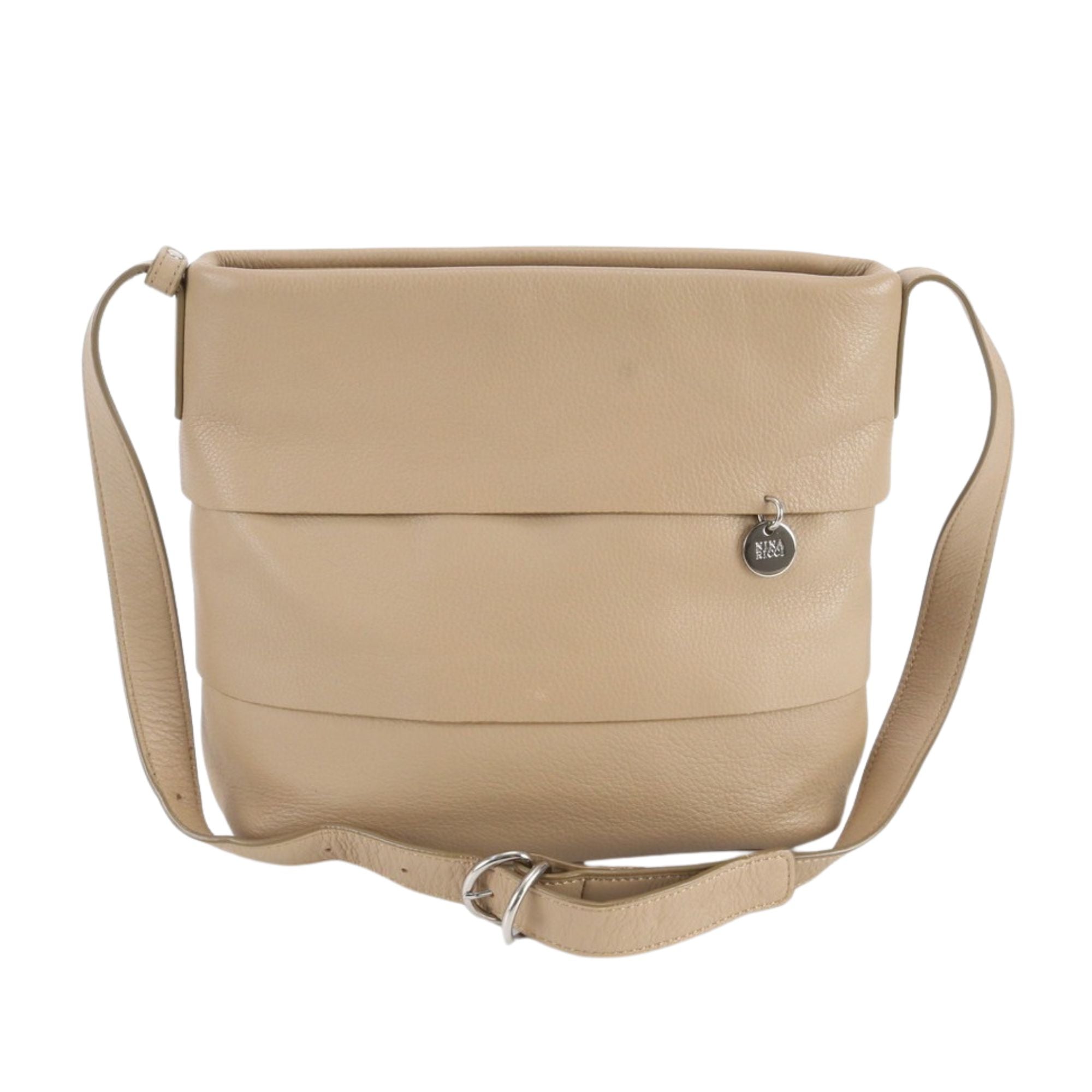 Nina Ricci bolso bandolera de piel beige nude