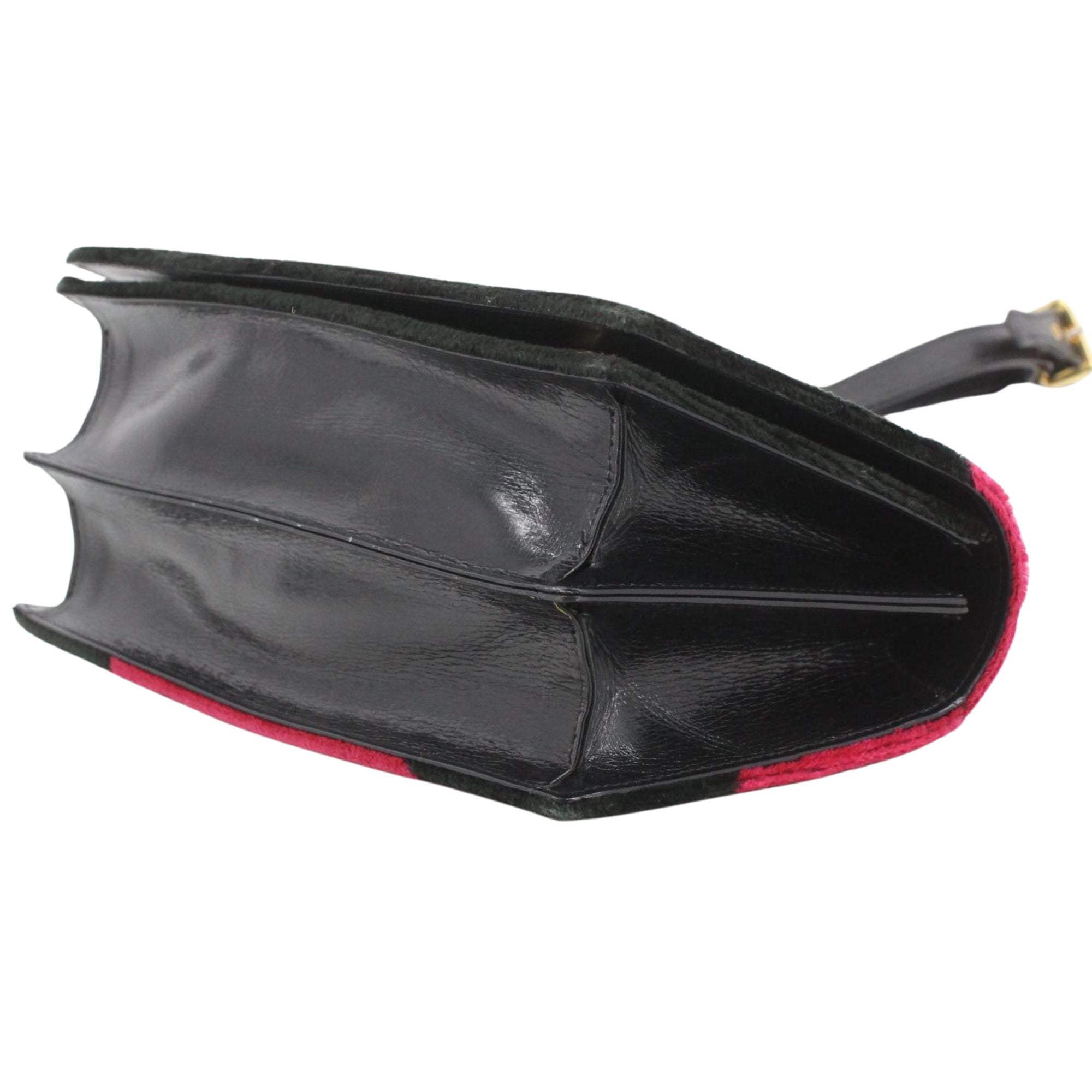 Roberta di Camerino Vintage Velvet Bag Negro y Burdeos con Monedero Original