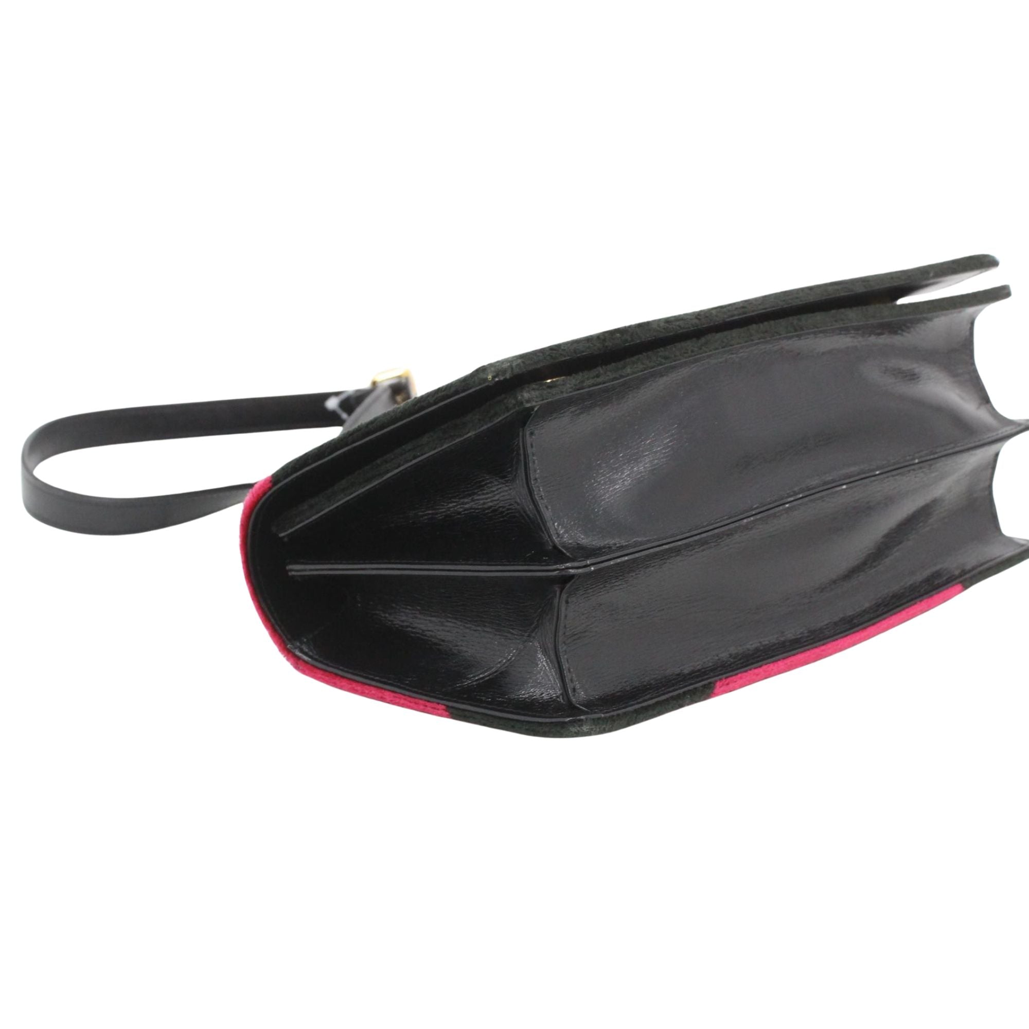 Roberta di Camerino Vintage Velvet Bag Negro y Burdeos con Monedero Original