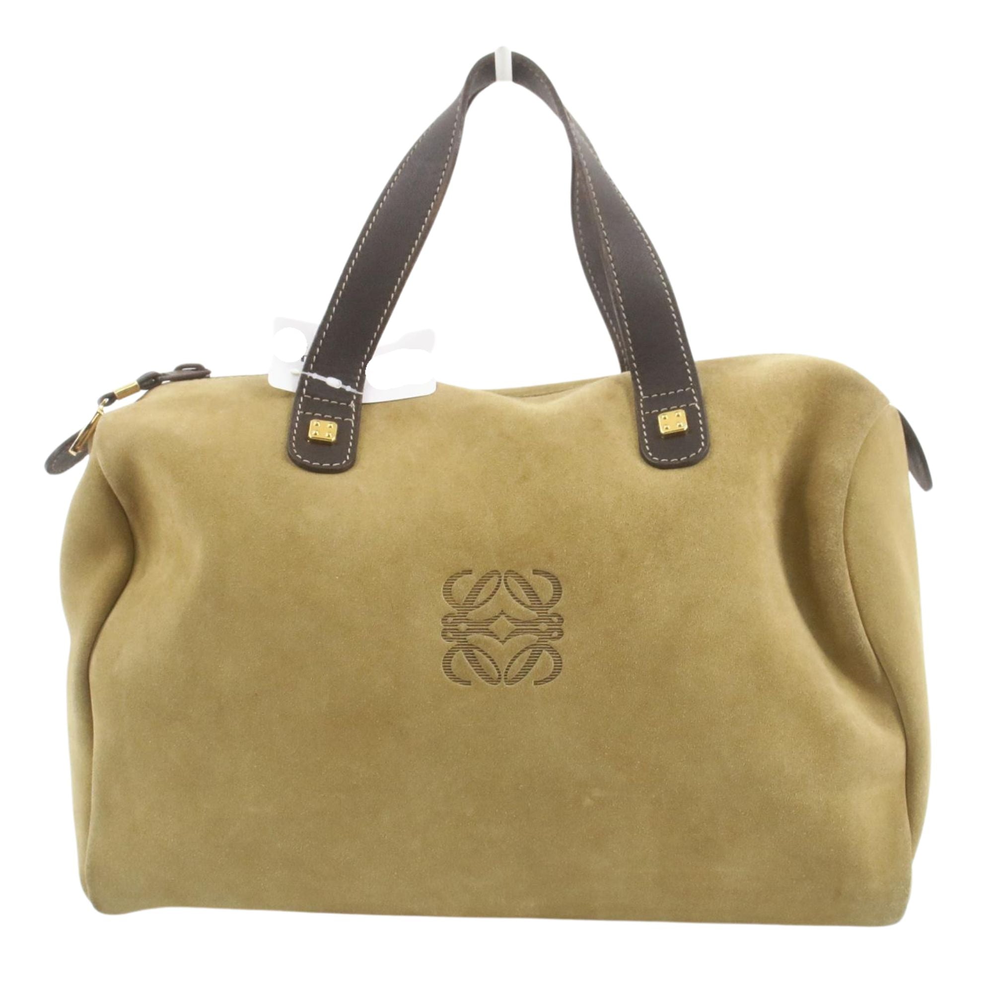 Bolso Loewe Amazona Vintage Ante Beige y Piel Marrón – Made in Spain