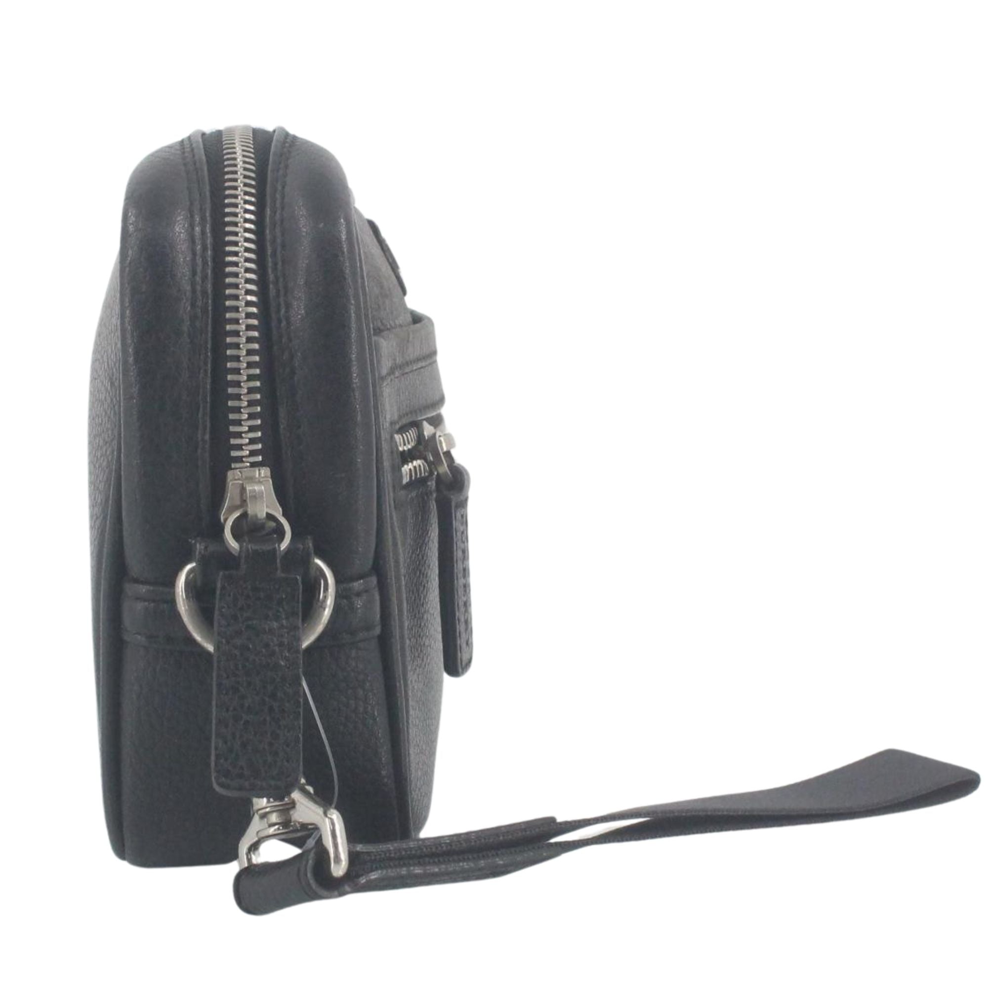 Bolso de mano Burberry para caballero en piel negra granulada