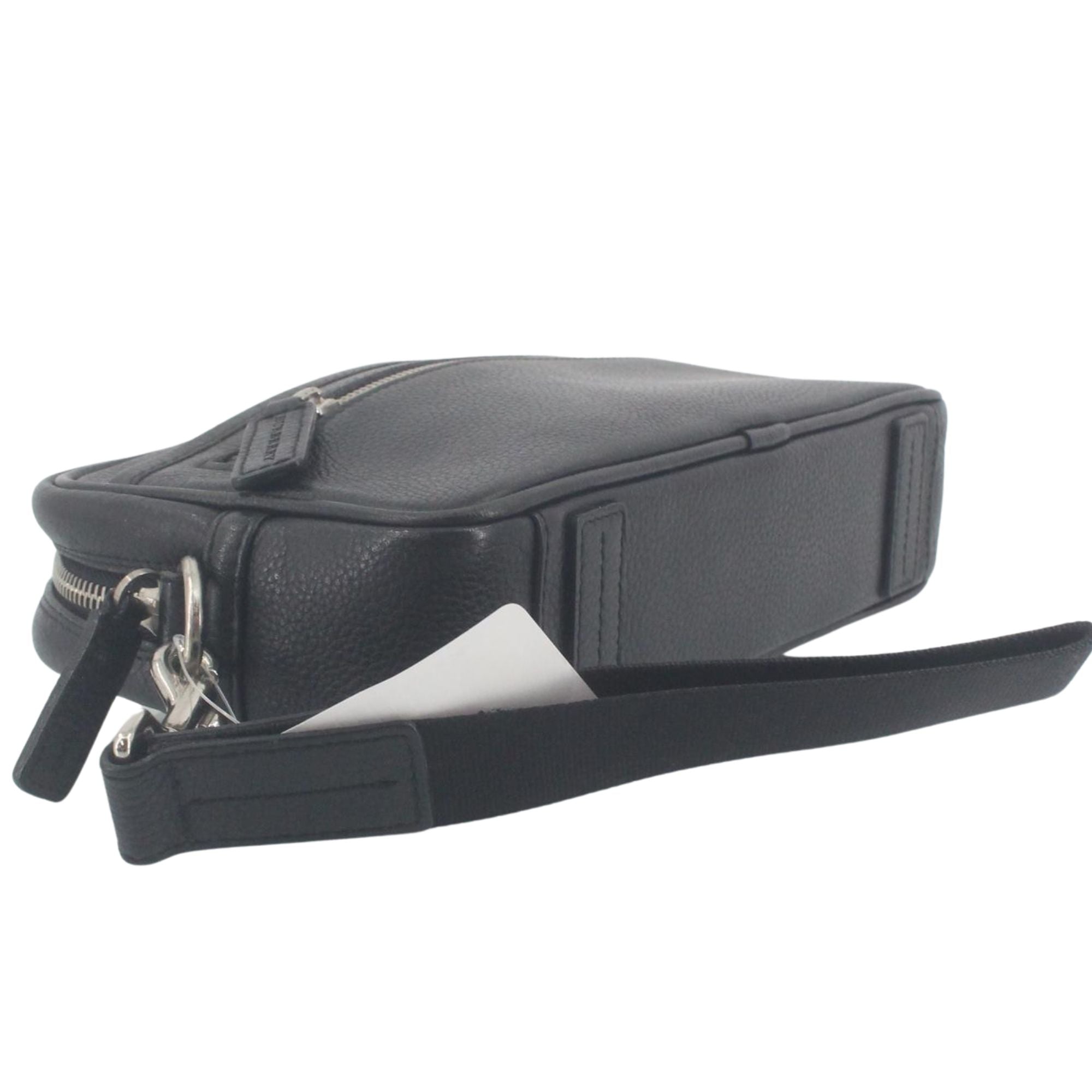 Bolso de mano Burberry para caballero en piel negra granulada