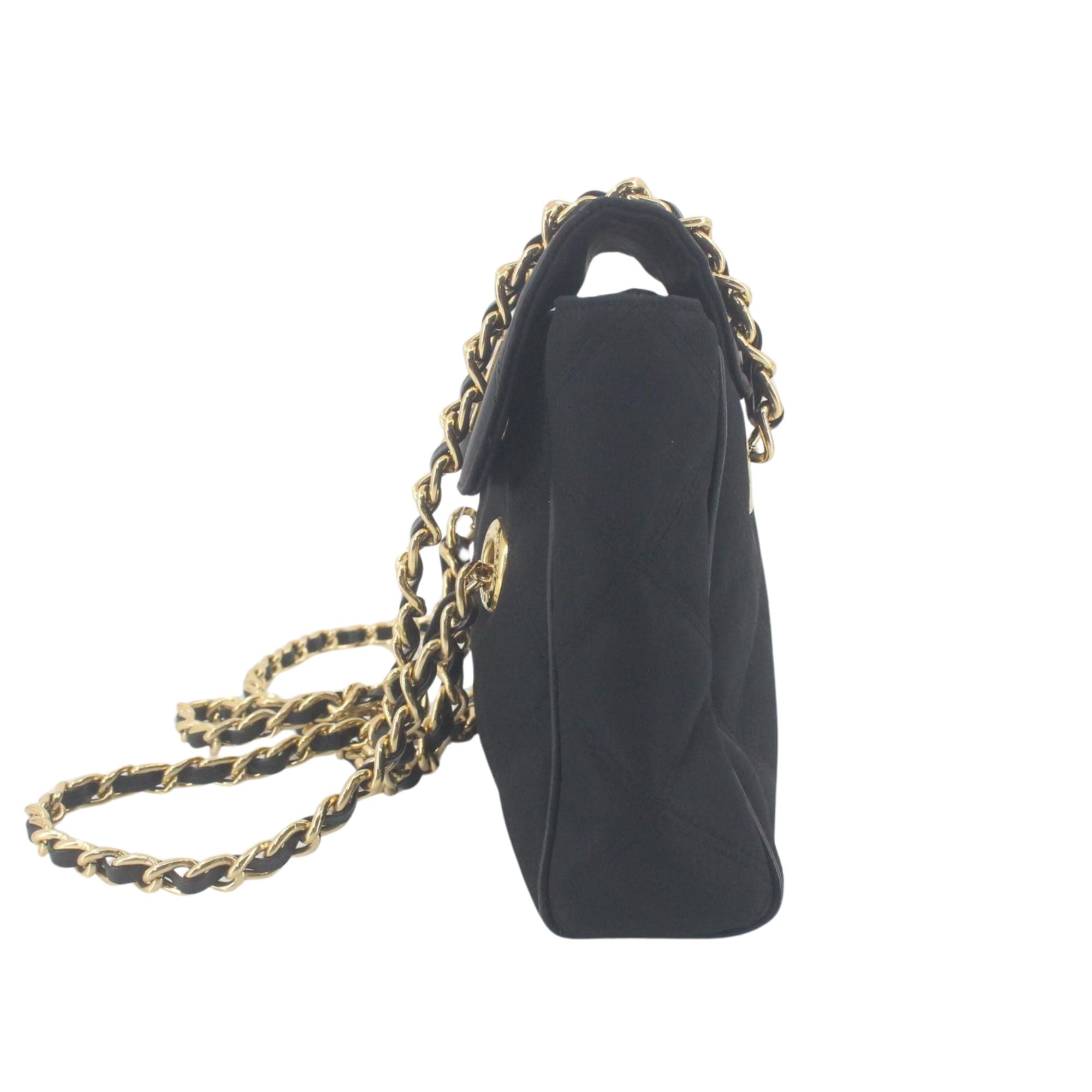 Bolso Vintage Enrico Coveri Negro con Cadena Dorada