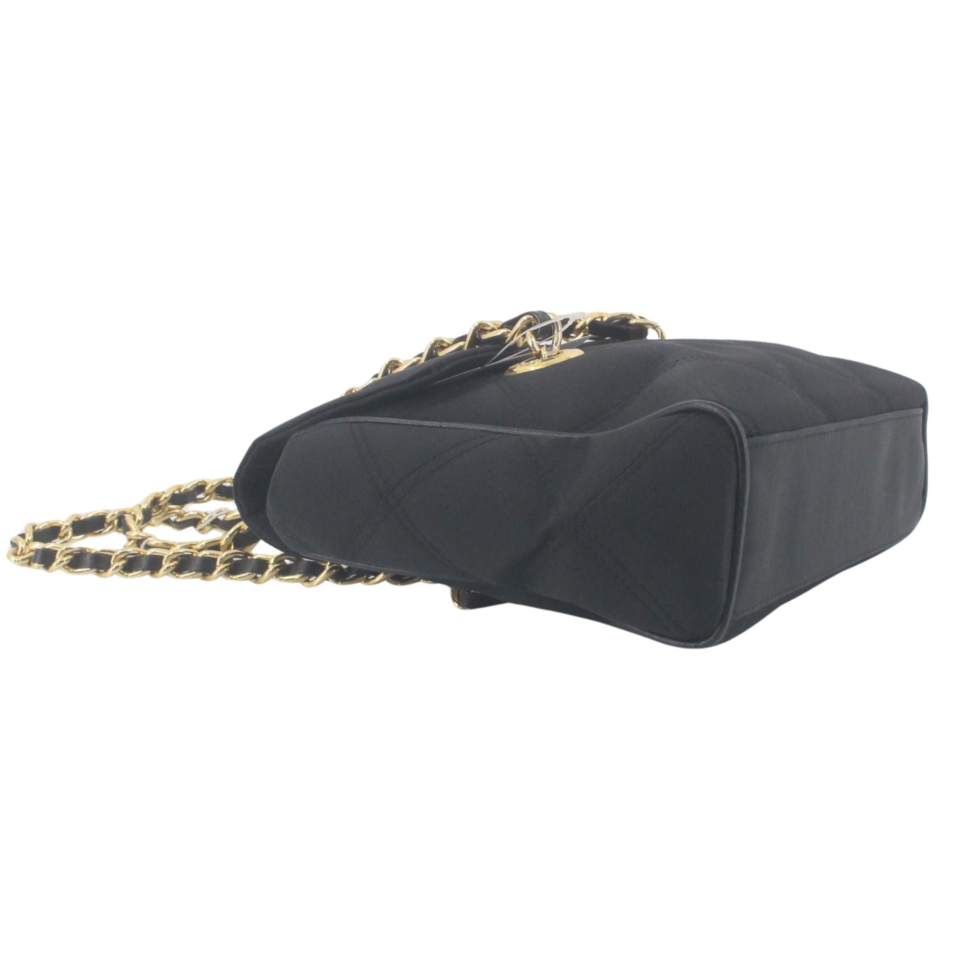 Bolso Vintage Enrico Coveri Negro con Cadena Dorada