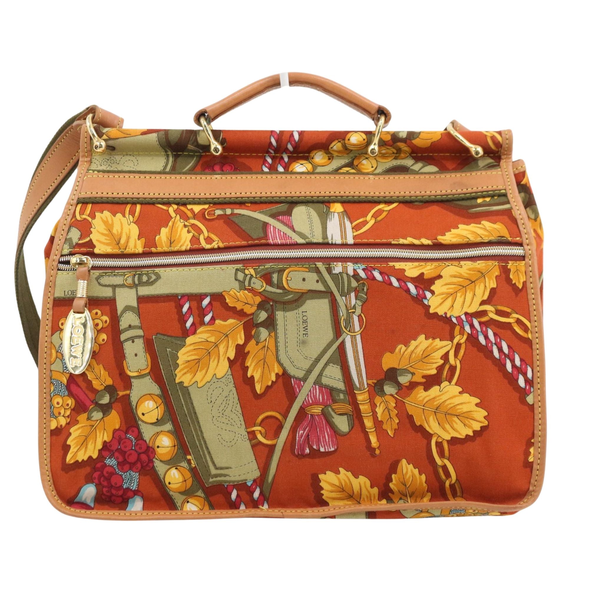 Bolso Loewe Vintage Estampado Multicolor con Detalles en Piel