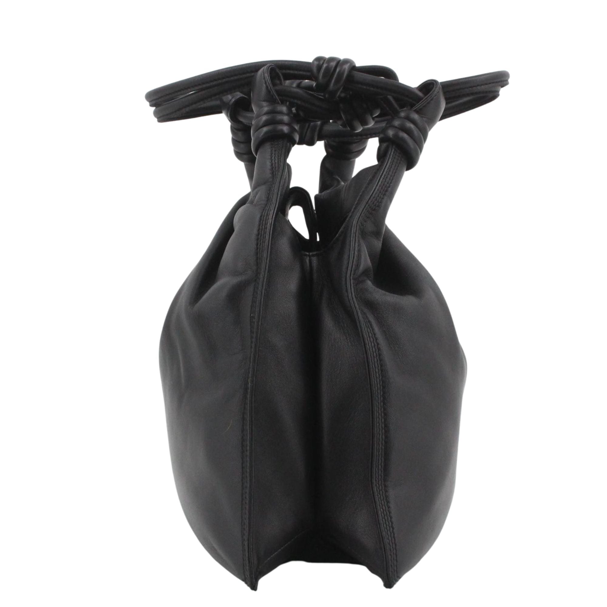 Bolso Loewe Flamenco Knot Tote Negro en Piel