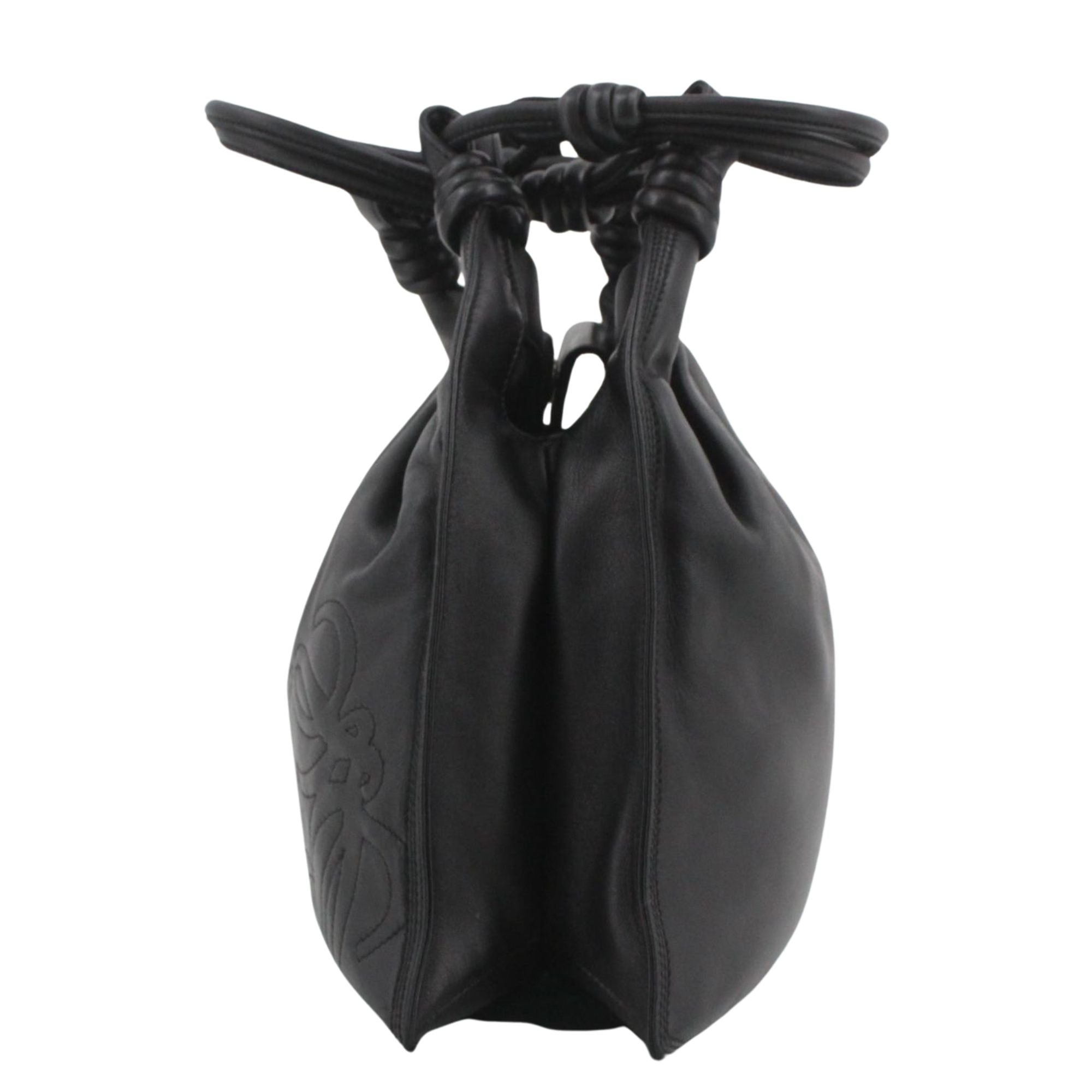 Bolso Loewe Flamenco Knot Tote Negro en Piel