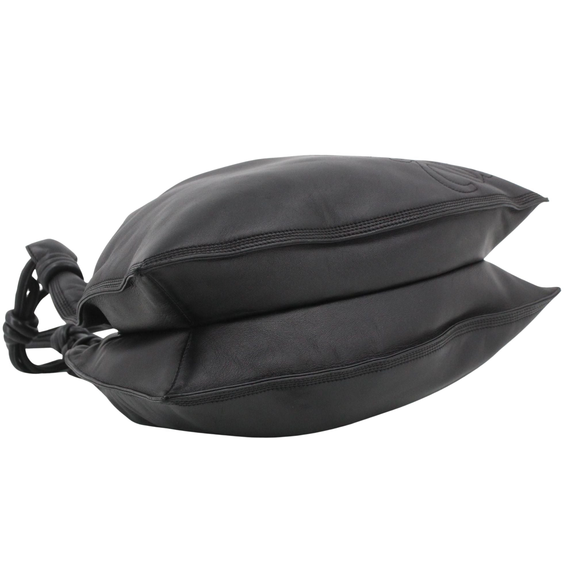 Bolso Loewe Flamenco Knot Tote Negro en Piel