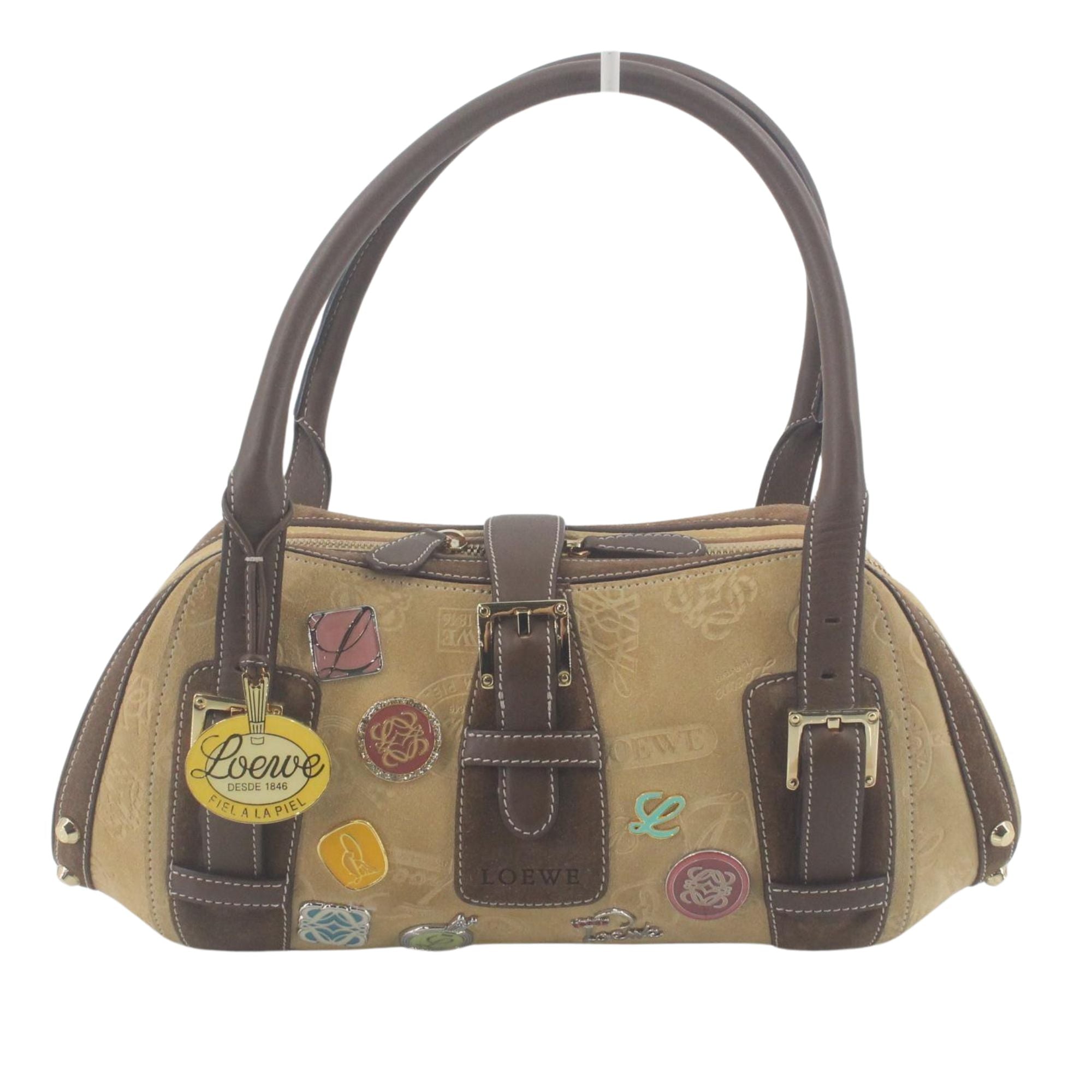 Loewe 160 Aniversario Charm Bowling Bag Beige & Marrón