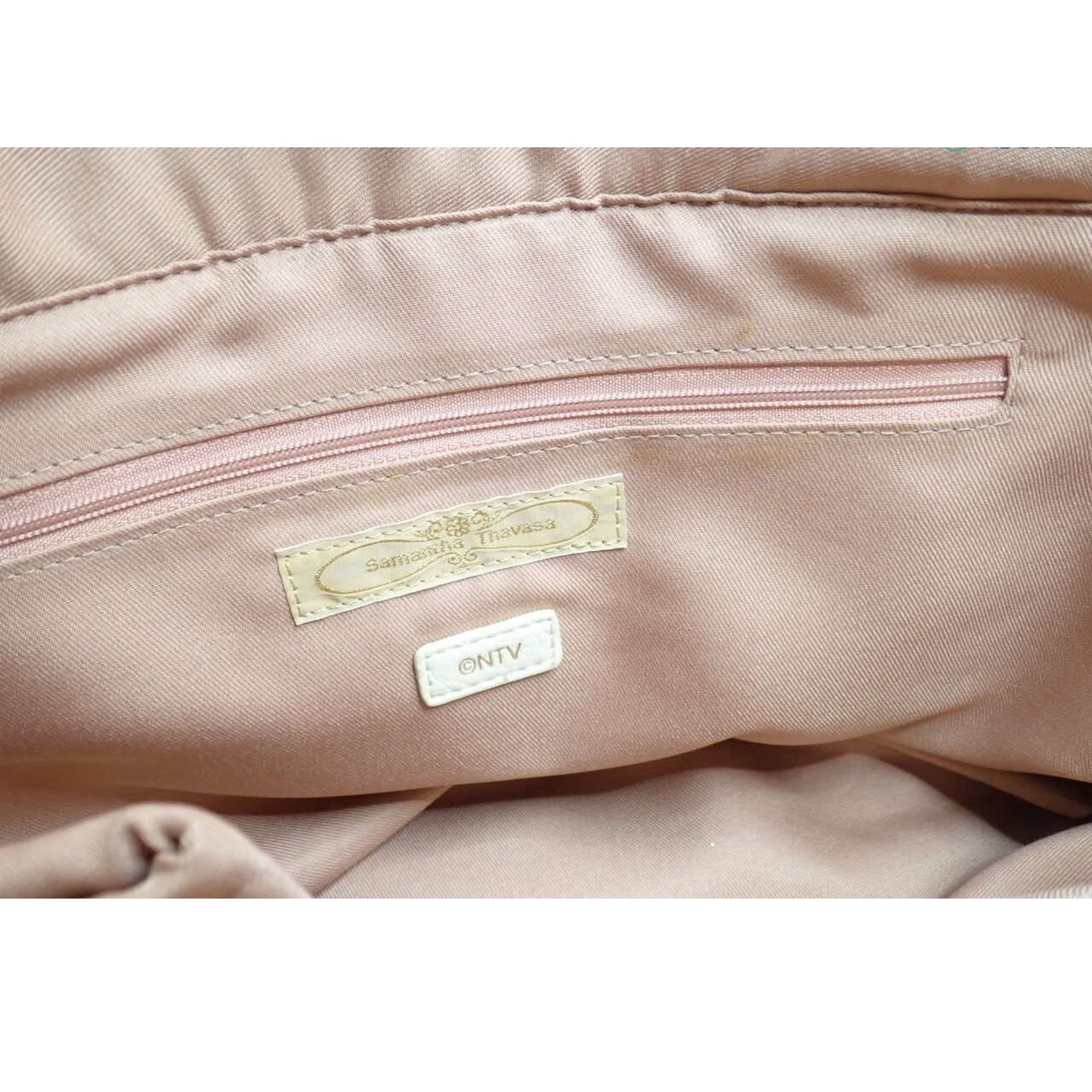 Samantha Thavasa Tote Bag Beige con Organizador Interior Extraíble