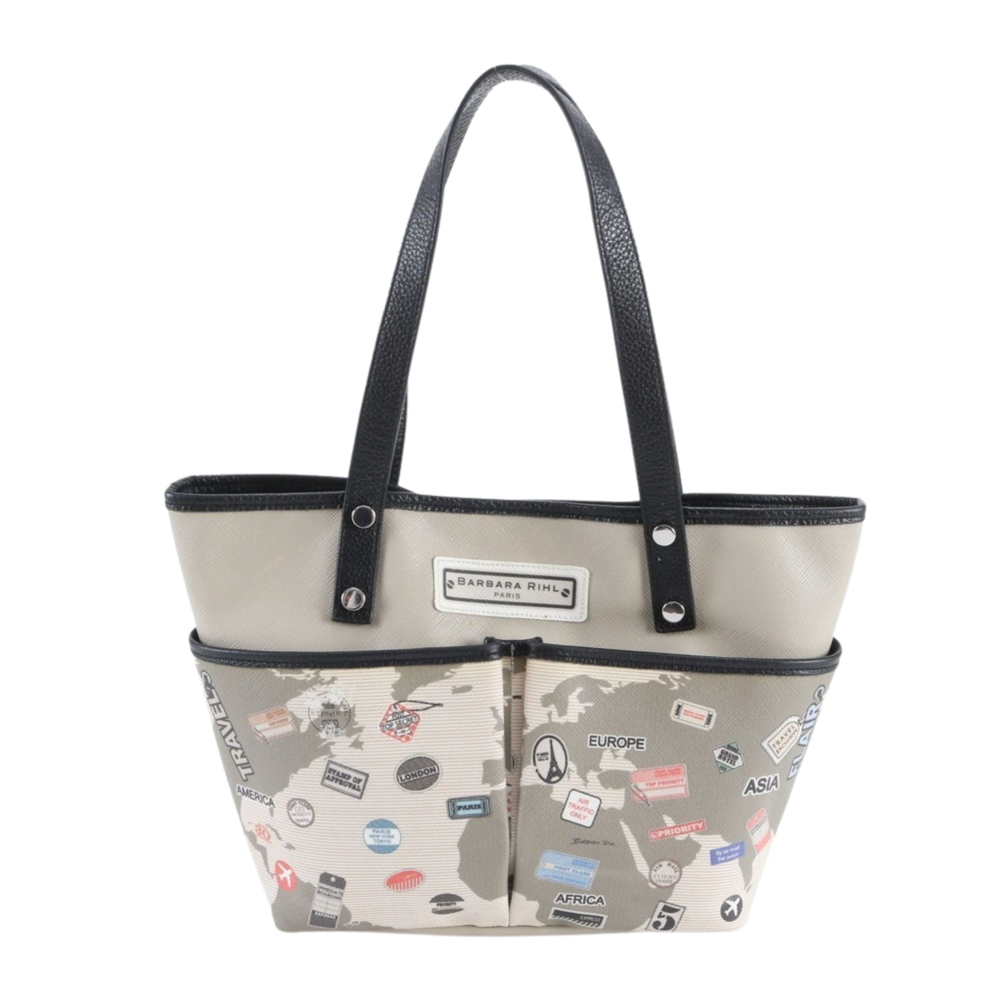 Barbara Rihl Paris Travel Tote Bag Estampado Mapamundi