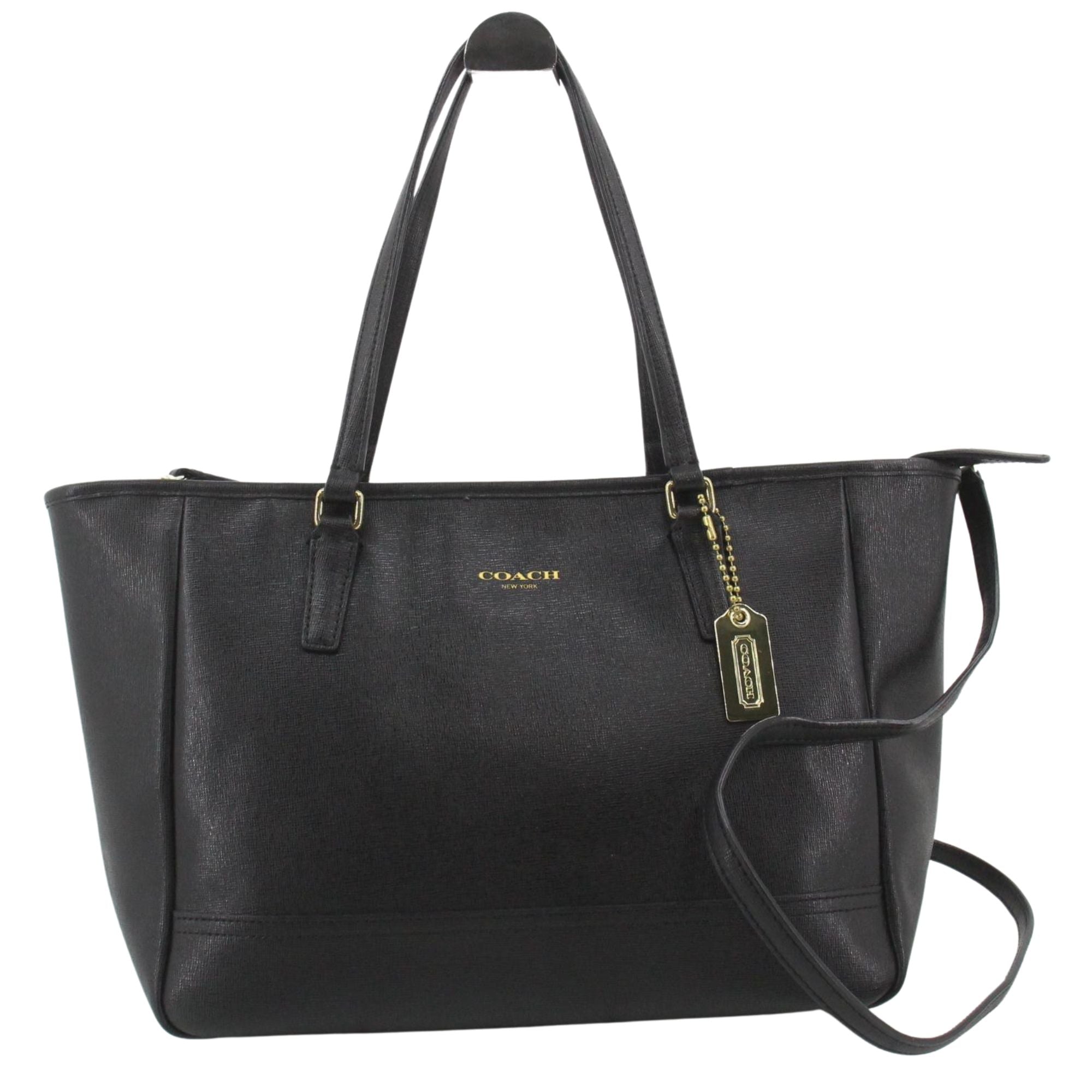 Coach City Zip Tote negro en piel Saffiano – Bolso shopper de hombro