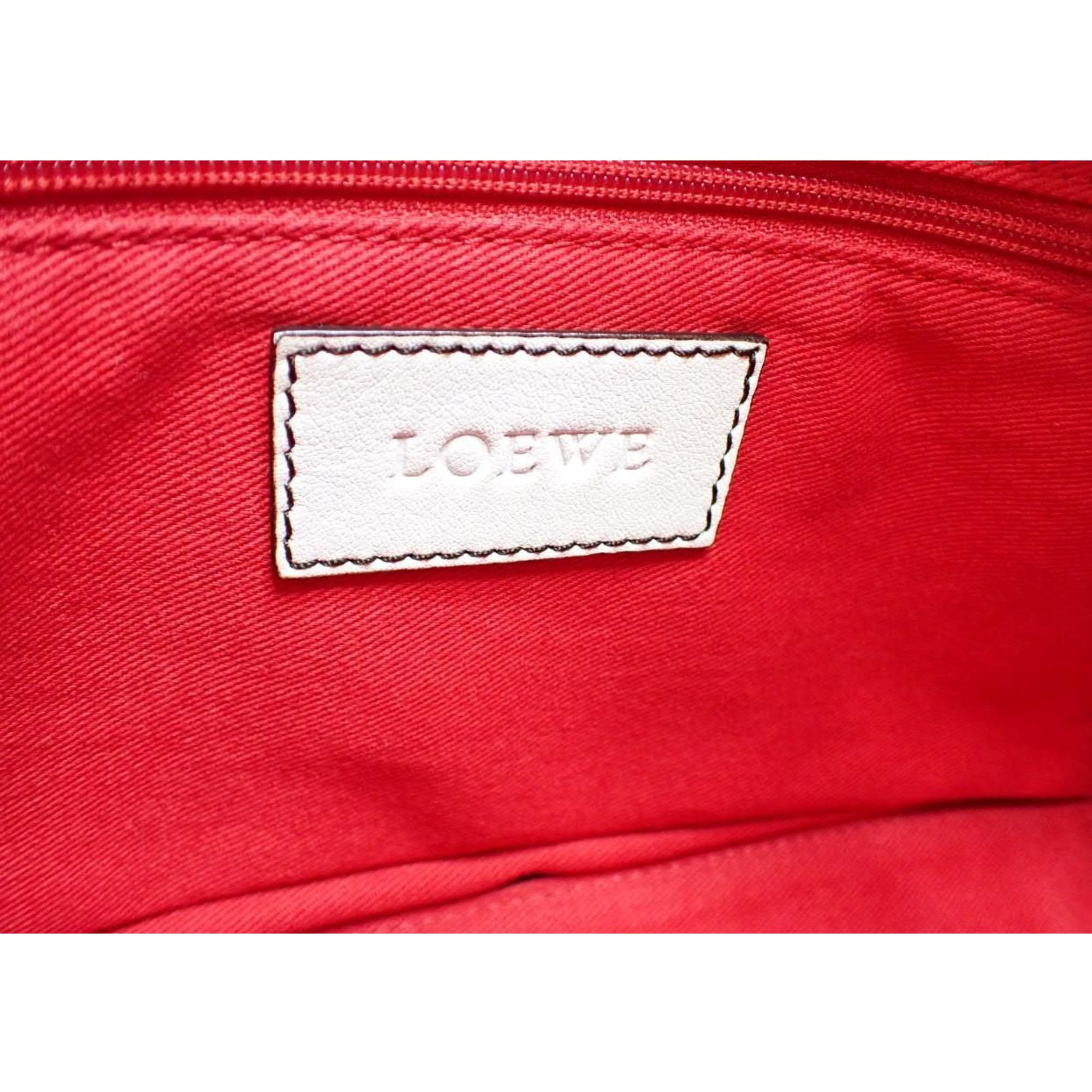 Bolso Loewe Tote en Piel Blanca con Anagrama y Logo LOEWE – Vintage