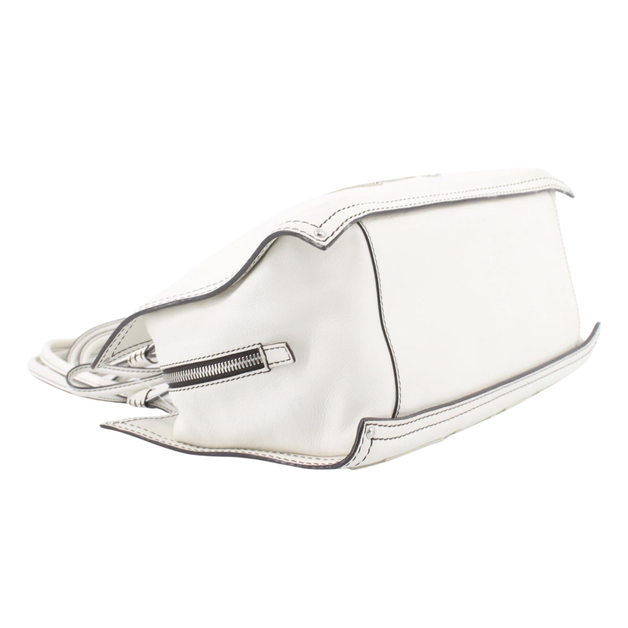 Bolso Loewe Tote en Piel Blanca con Anagrama y Logo LOEWE – Vintage