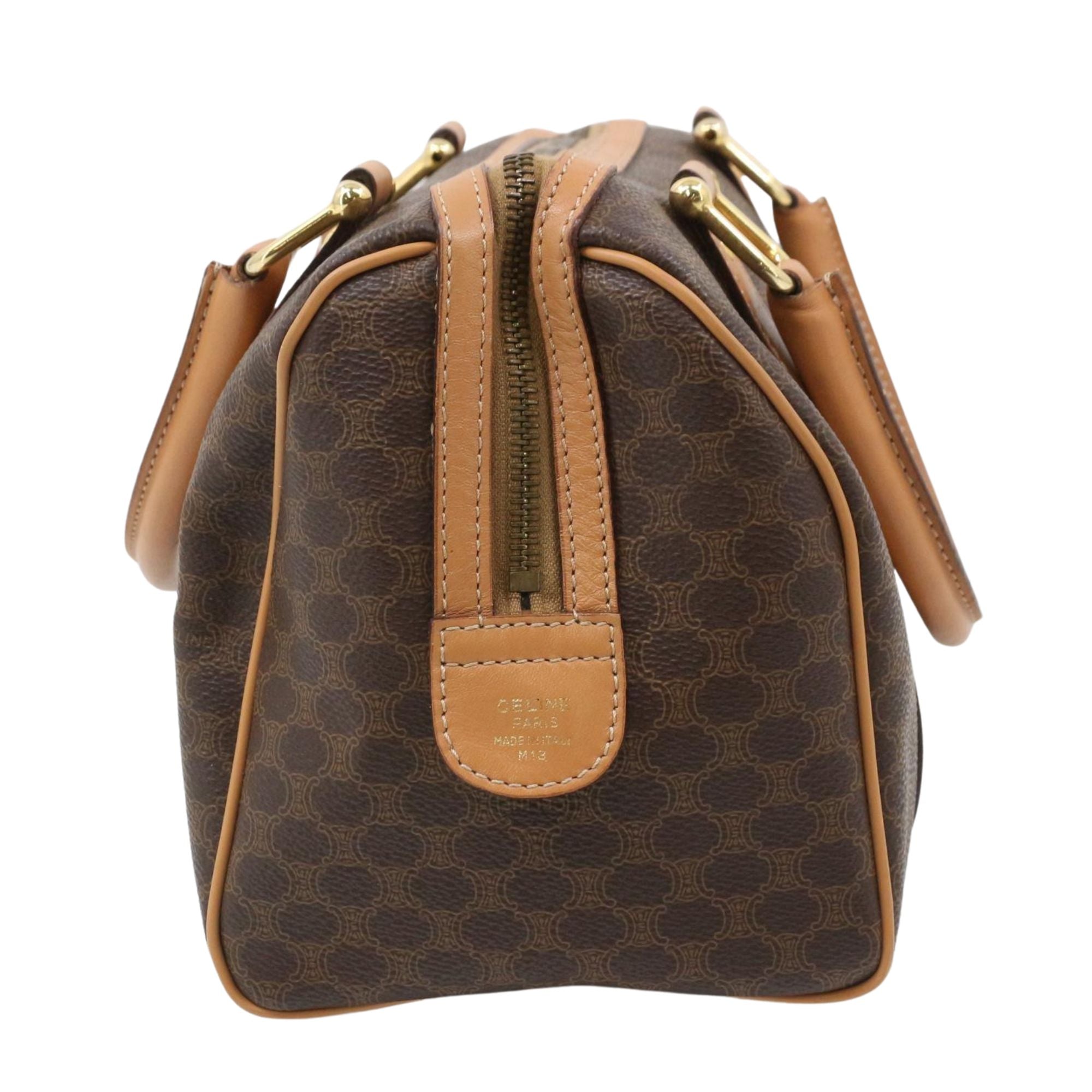 Bolso Céline Vintage Macadam Boston Marrón | Piel Camel | 26 cm