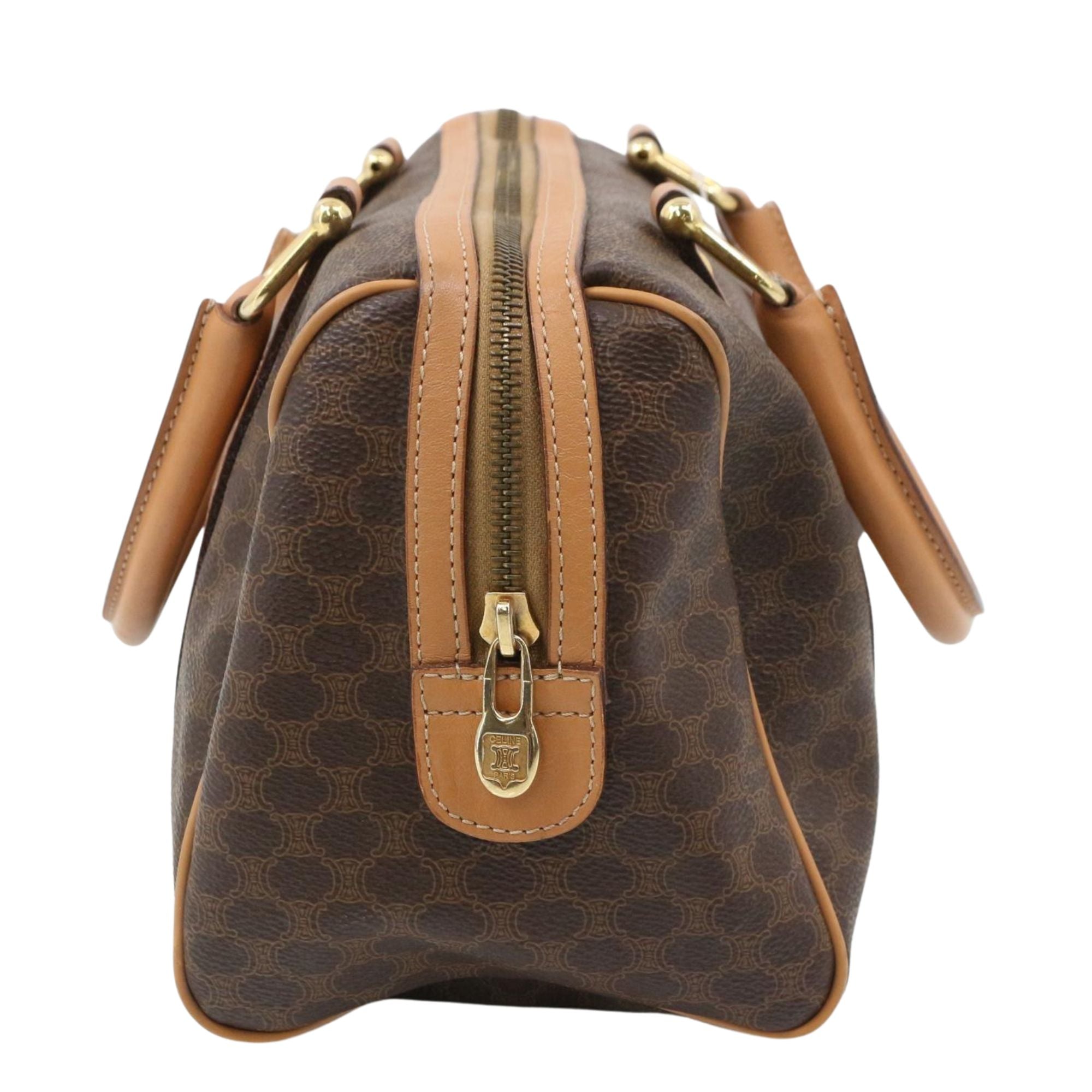 Bolso Céline Vintage Macadam Boston Marrón | Piel Camel | 26 cm