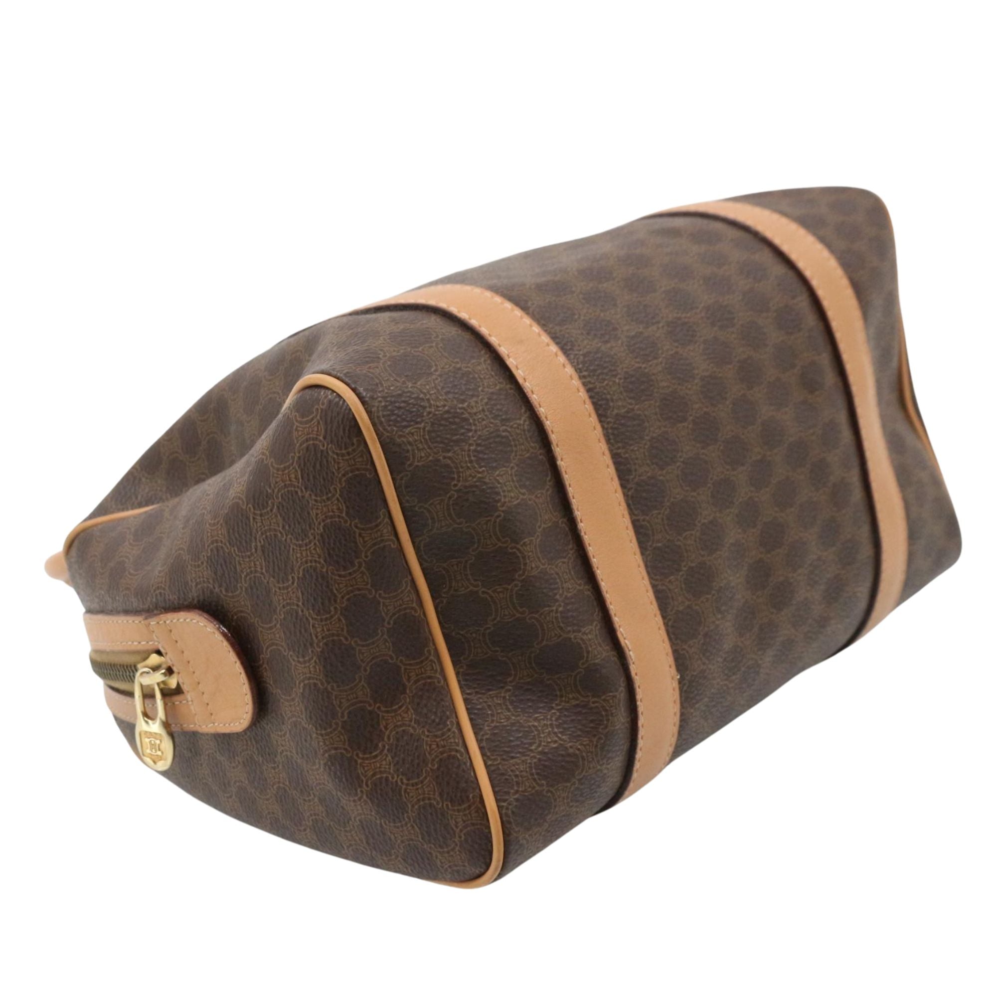 Bolso Céline Vintage Macadam Boston Marrón | Piel Camel | 26 cm