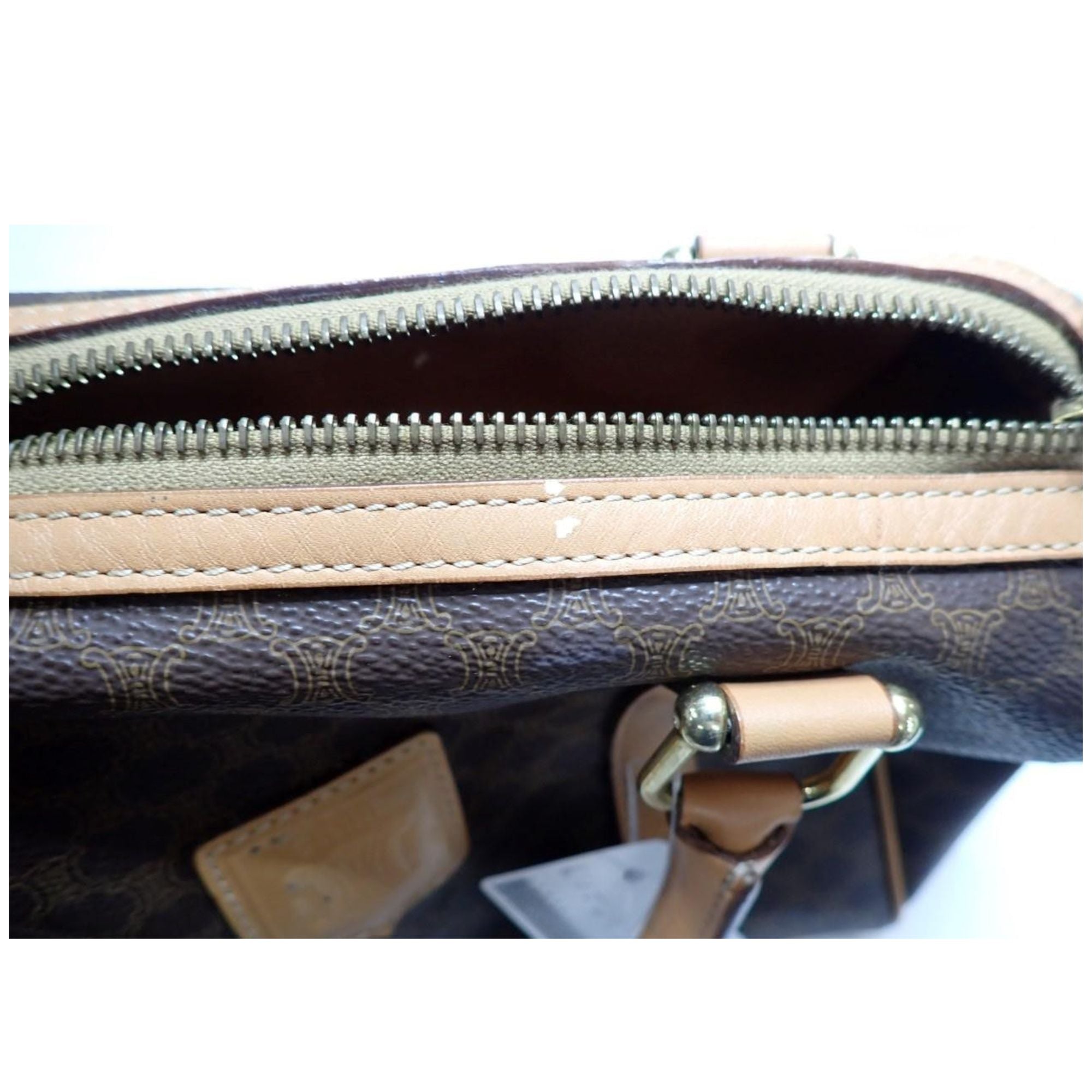 Bolso Céline Vintage Macadam Boston Marrón | Piel Camel | 26 cm