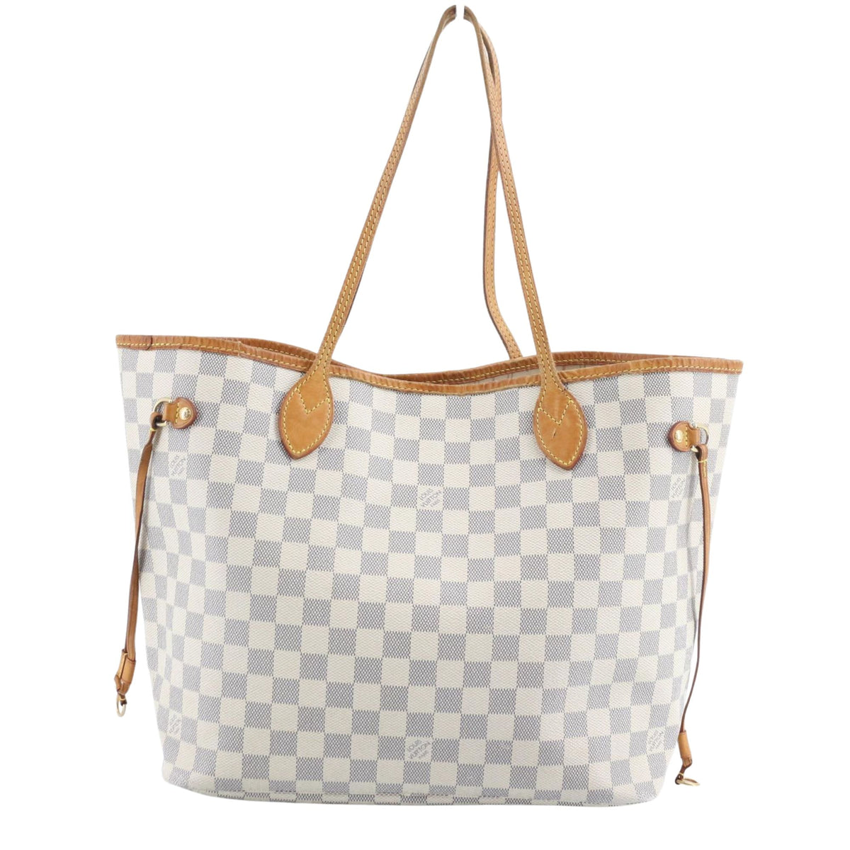 Louis Vuitton Neverfull MM Damier Azur – Bolso tote de lona revestida y piel natural