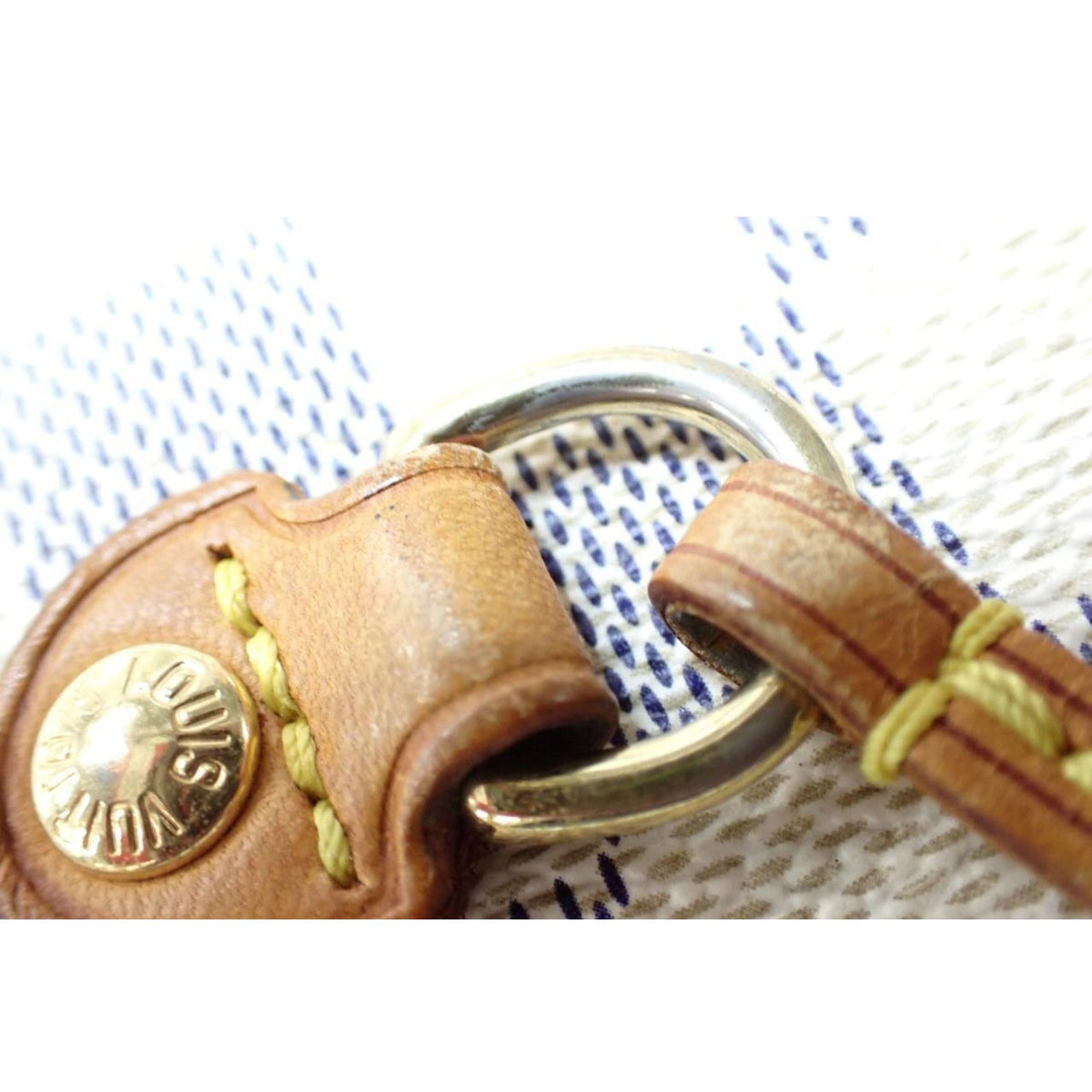 Louis Vuitton Neverfull MM Damier Azur – Bolso tote de lona revestida y piel natural