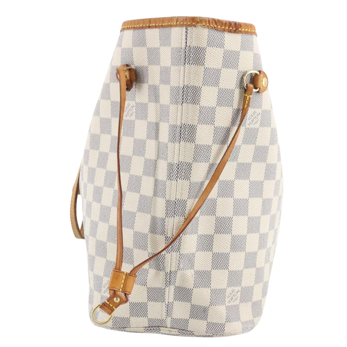 Louis Vuitton Neverfull MM Damier Azur – Bolso tote de lona revestida y piel natural