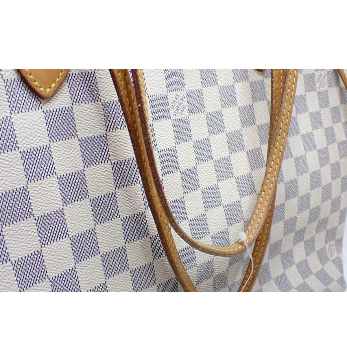 Louis Vuitton Neverfull MM Damier Azur – Bolso tote de lona revestida y piel natural