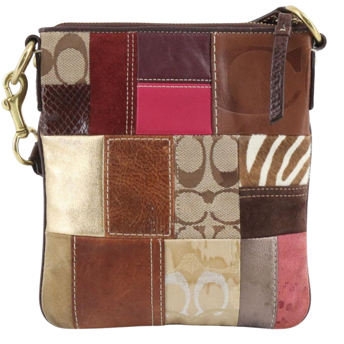 Coach Patchwork – Bolso bandolera de piel y tejido Signature multicolor