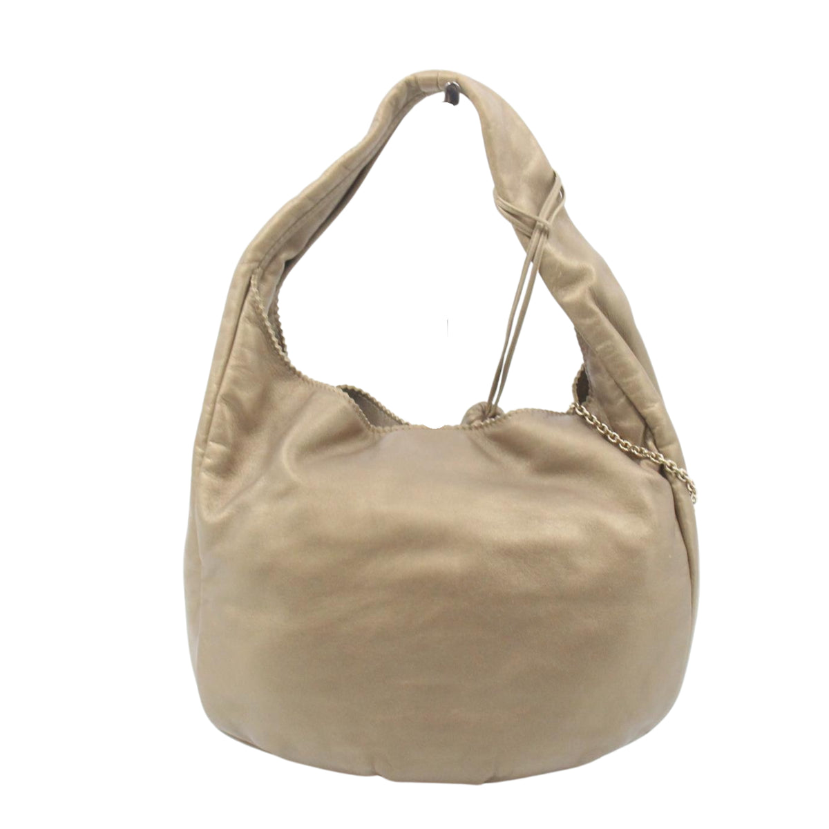 Loewe Anagram Hobo Vintage de Piel Beige con Borla y Medallón Dorado