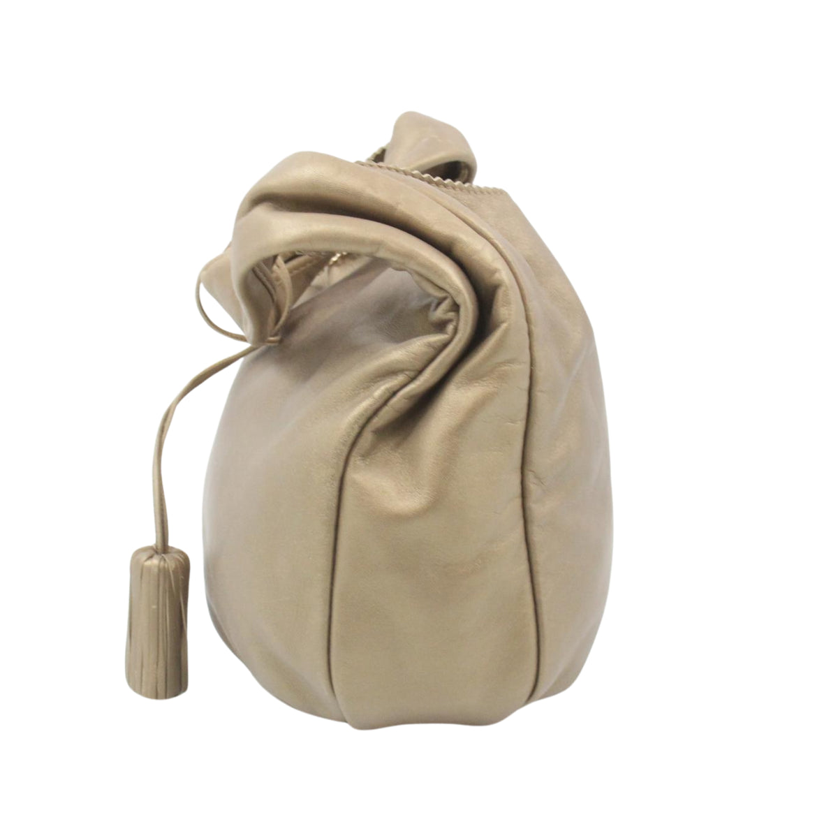Loewe Anagram Hobo Vintage de Piel Beige con Borla y Medallón Dorado