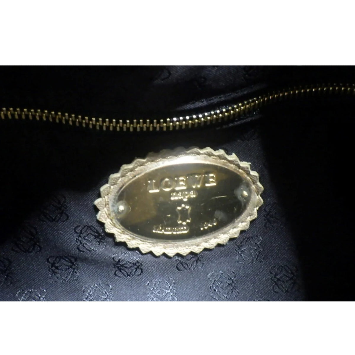 Loewe Anagram Hobo Vintage de Piel Beige con Borla y Medallón Dorado