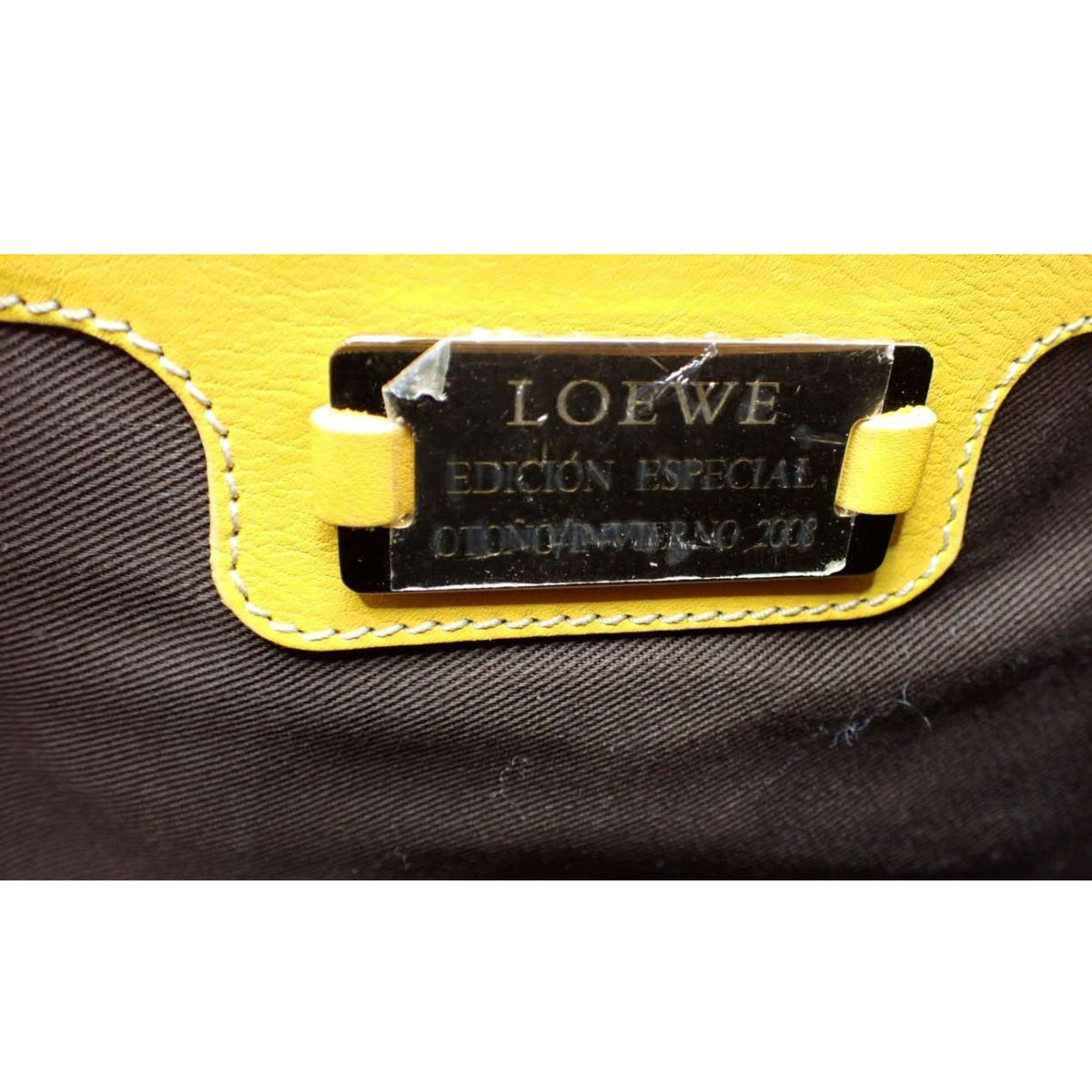 Loewe Amazona Edición Especial 2009 – Bolso de ante amarillo con anagrama y candado dorado