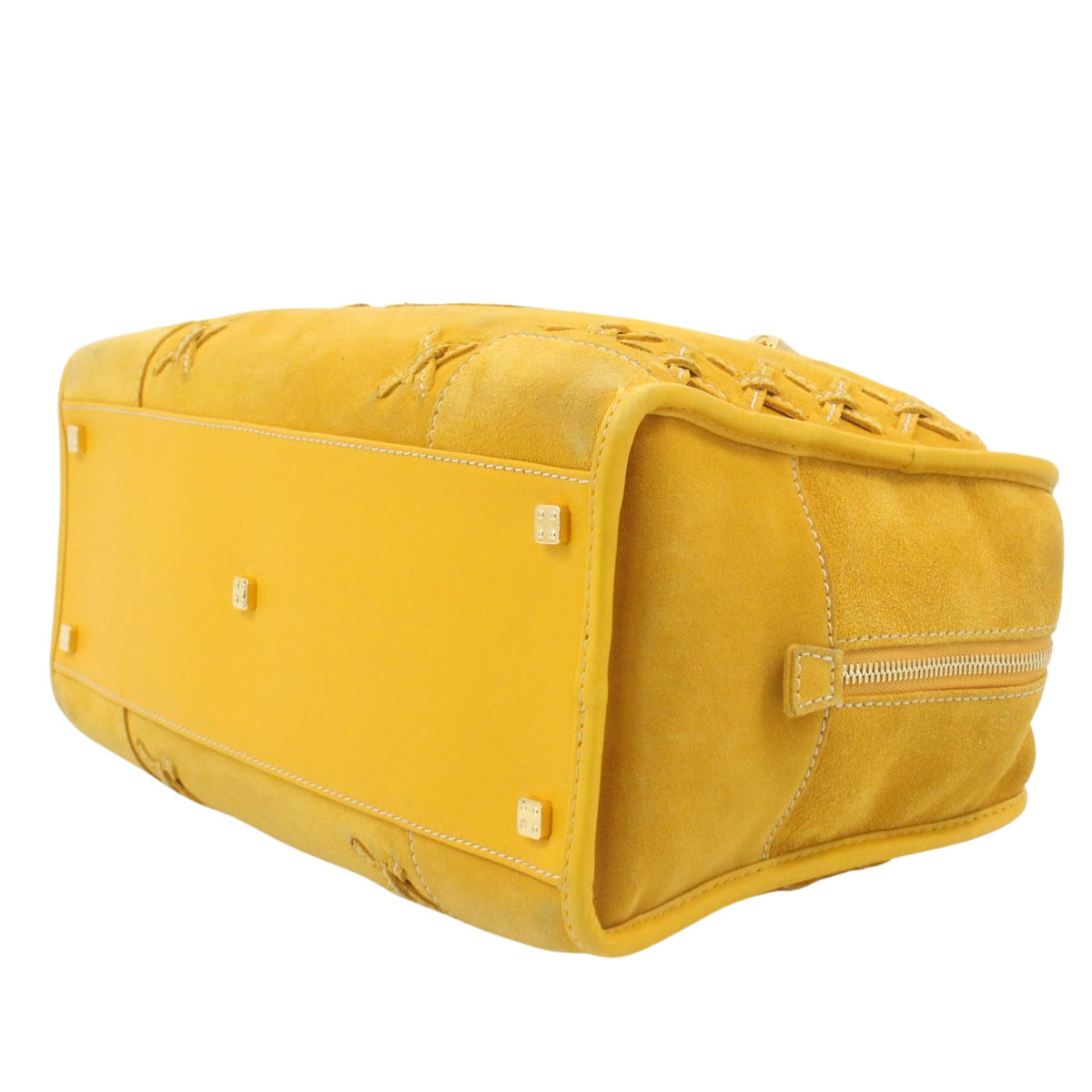 Loewe Amazona Edición Especial 2009 – Bolso de ante amarillo con anagrama y candado dorado