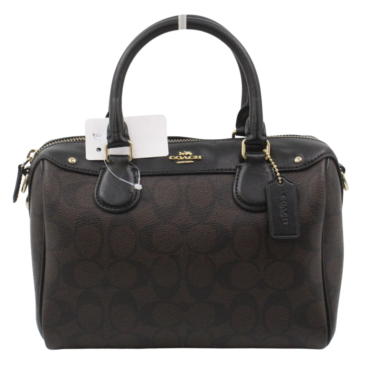 Coach Mini Bennett Satchel Signature – Bolso pequeño marrón y negro con bandolera
