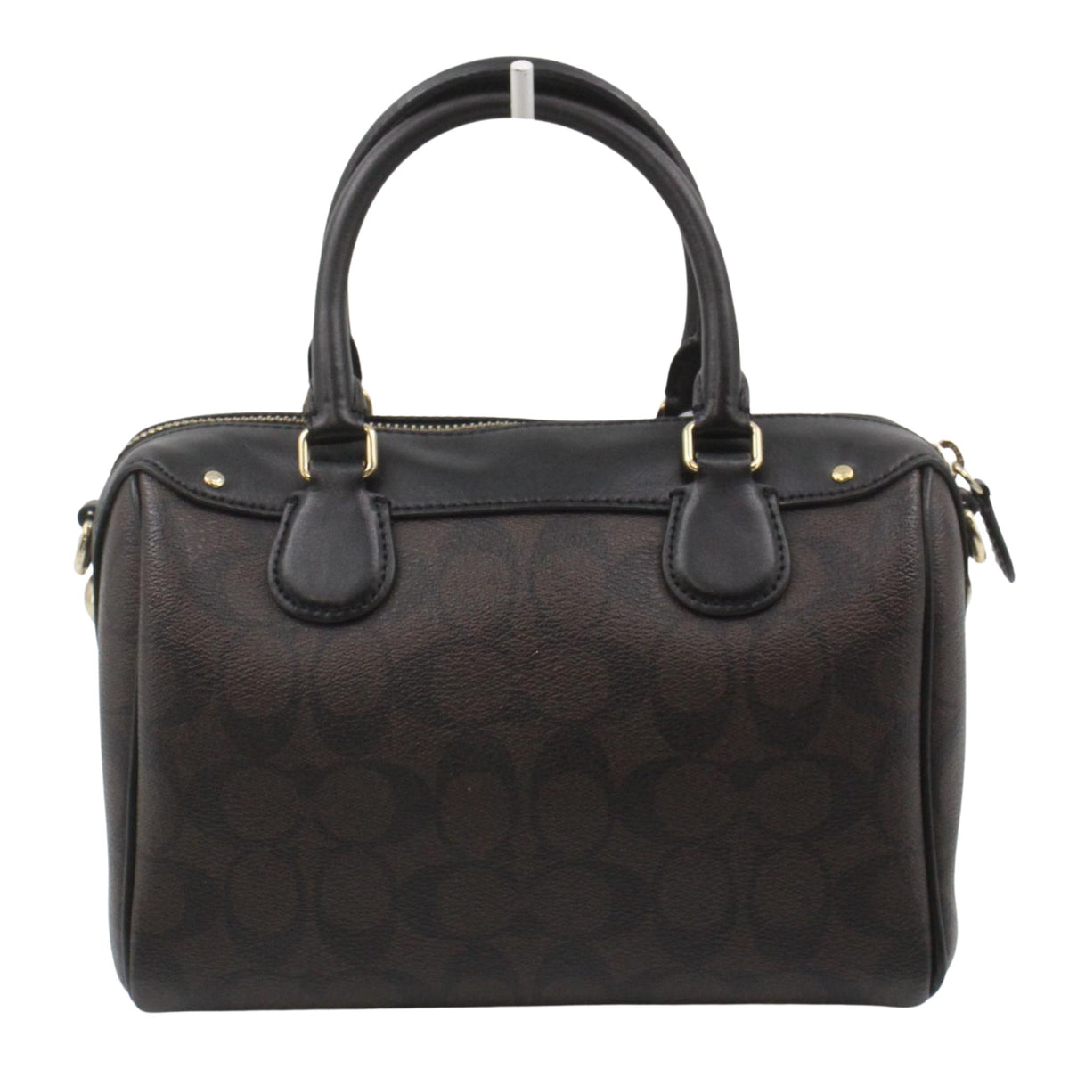 Coach Mini Bennett Satchel Signature – Bolso pequeño marrón y negro con bandolera