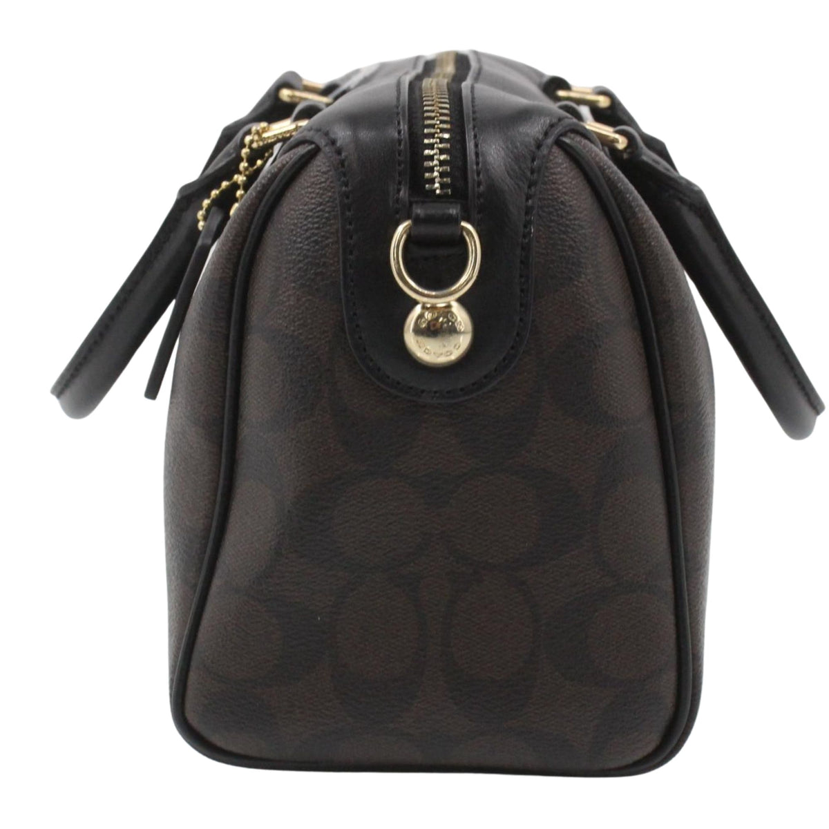 Coach Mini Bennett Satchel Signature – Bolso pequeño marrón y negro con bandolera