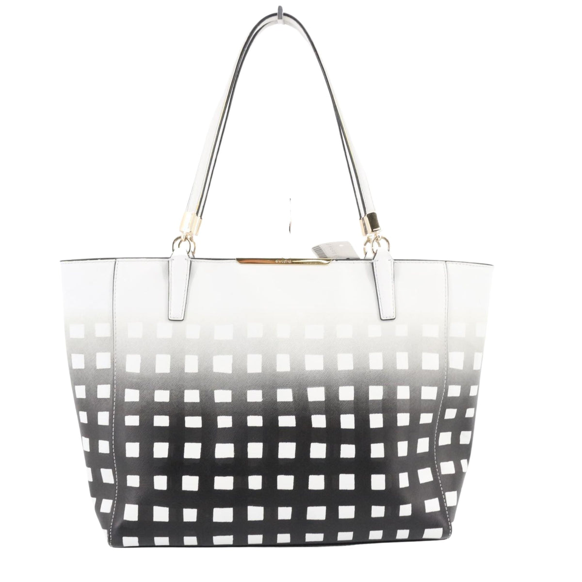 Coach Tote – Bolso shopper de piel blanca y negra con estampado geométrico degradado