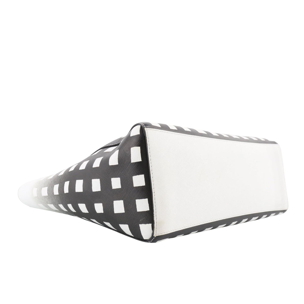 Coach Tote – Bolso shopper de piel blanca y negra con estampado geométrico degradado