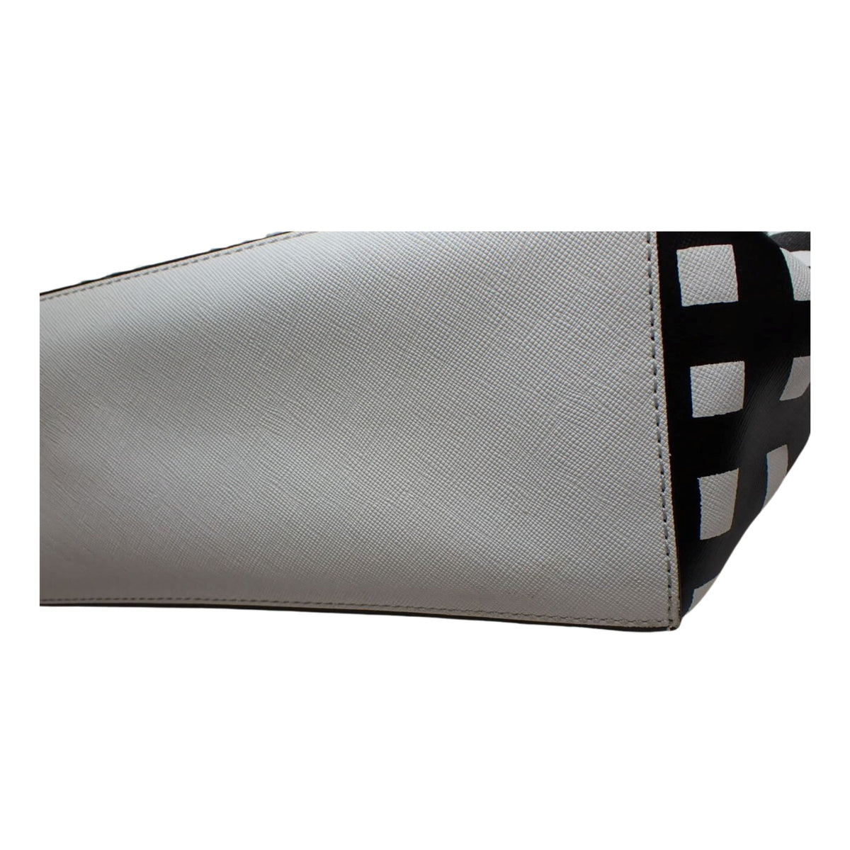 Coach Tote – Bolso shopper de piel blanca y negra con estampado geométrico degradado