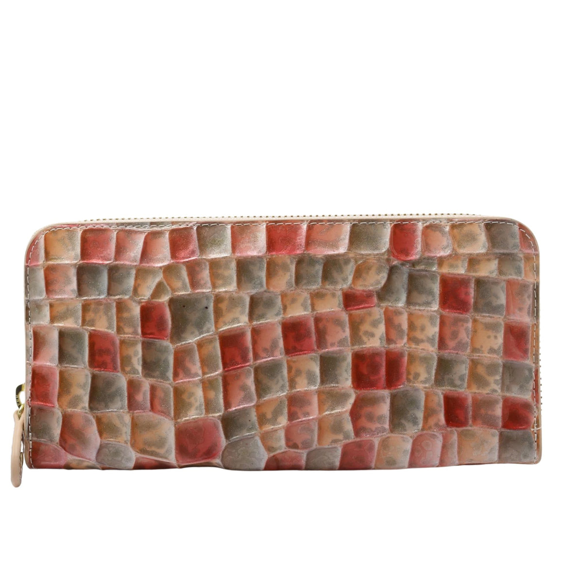 Questa è la Voce – Cartera de piel multicolor con relieve efecto mosaico