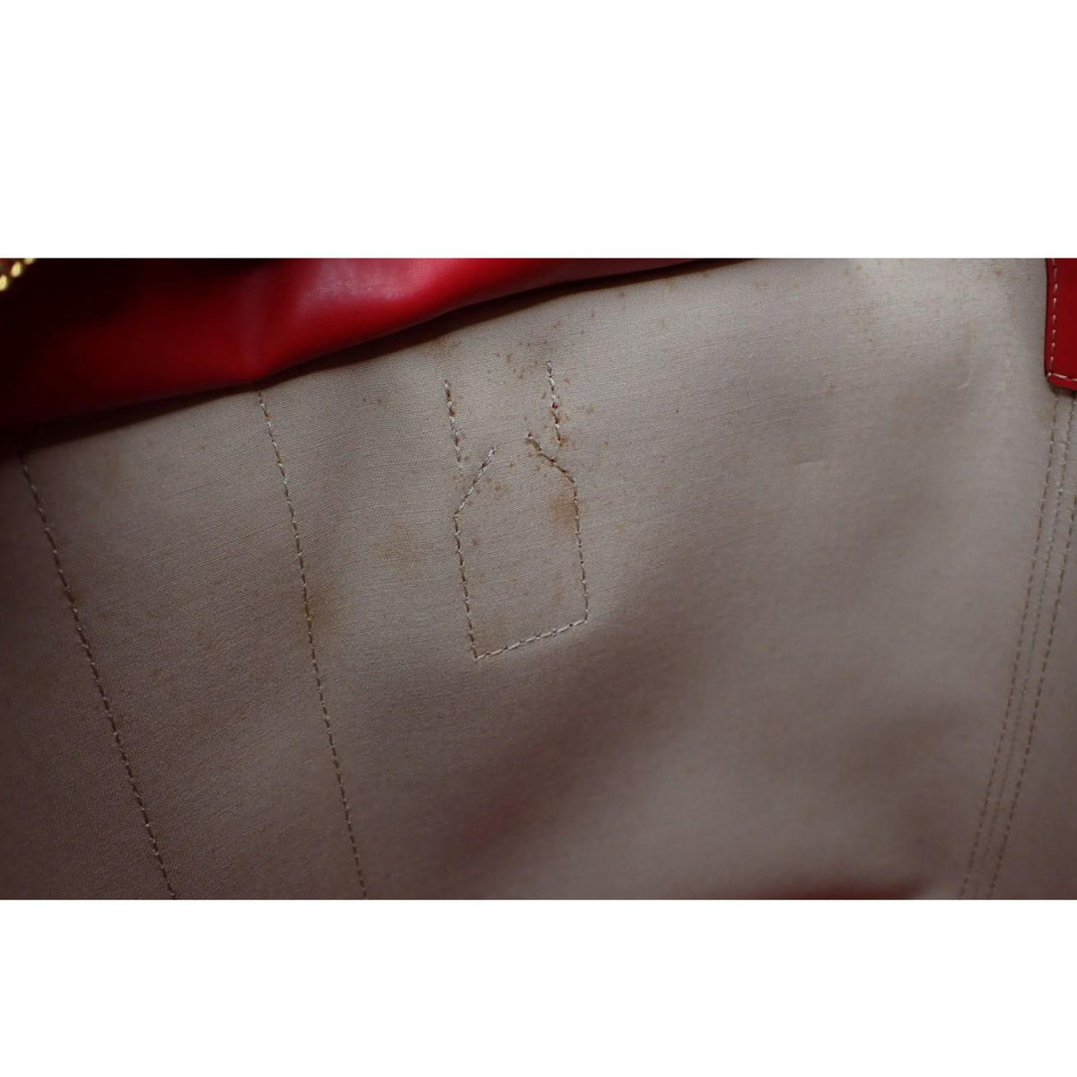 Tory Burch T Monogram – Bolso Tote de jacquard rojo y blanco con detalles de piel
