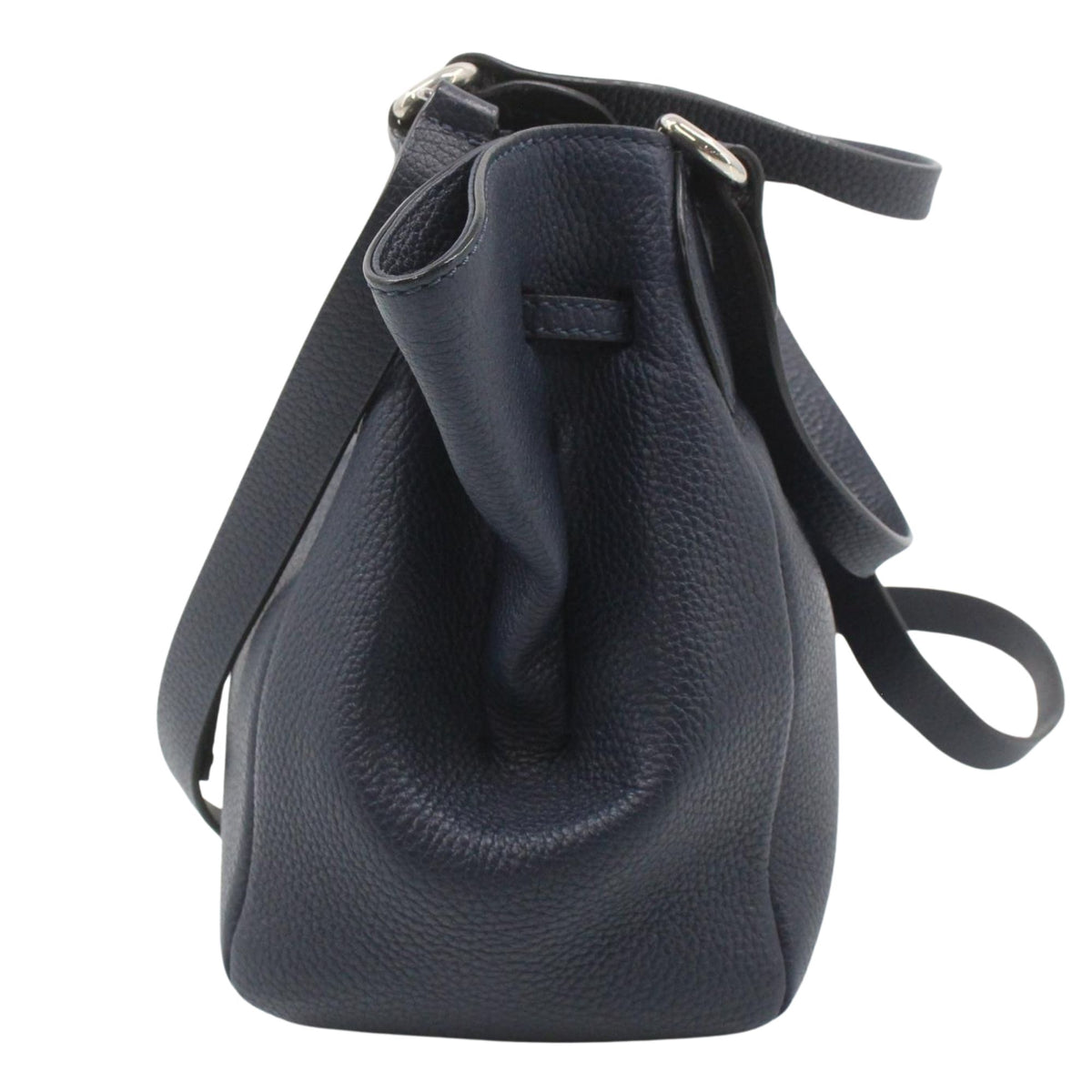 Mauro Governa – Bolso de piel azul marino con asas y bandolera | Made in Italy